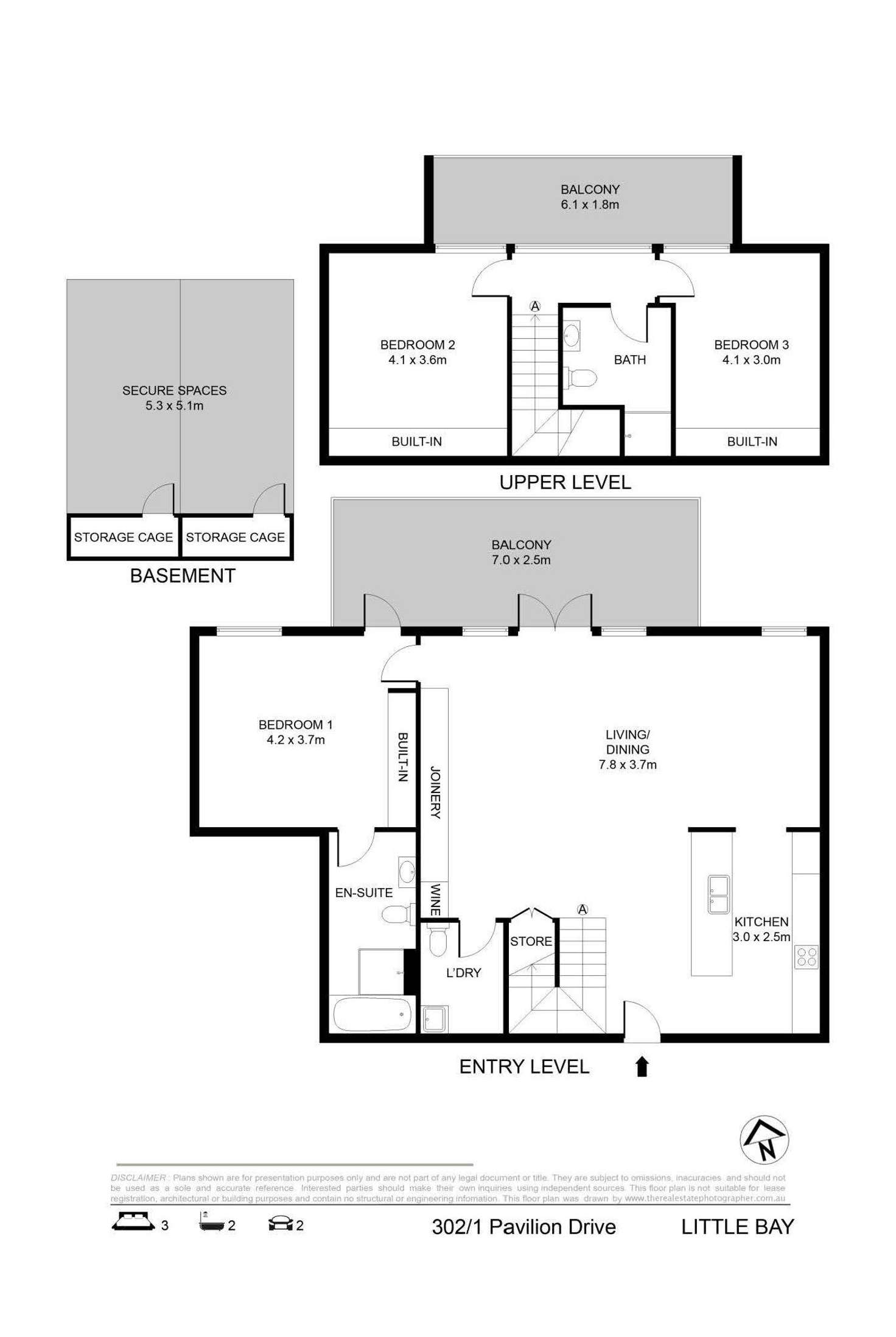 Floorplan of Homely apartment listing, 302/1 Pavilion Drive, Little Bay NSW 2036