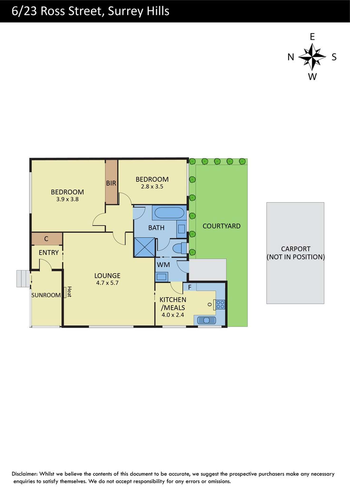 Floorplan of Homely unit listing, 6/23 Ross Street, Surrey Hills VIC 3127