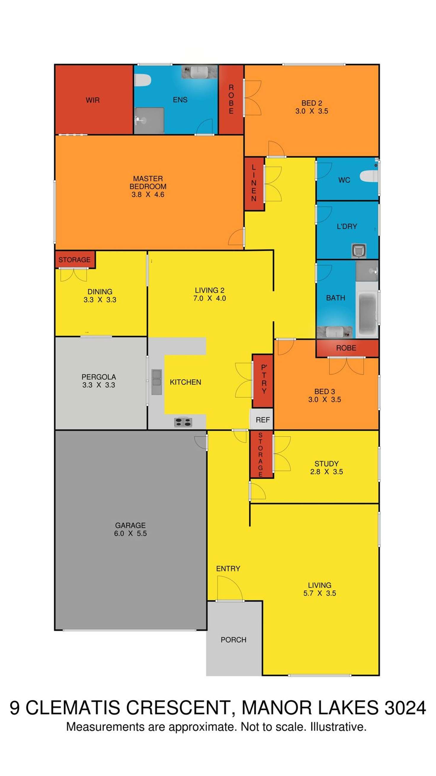 Floorplan of Homely house listing, 9 Clematis Crescent, Manor Lakes VIC 3024