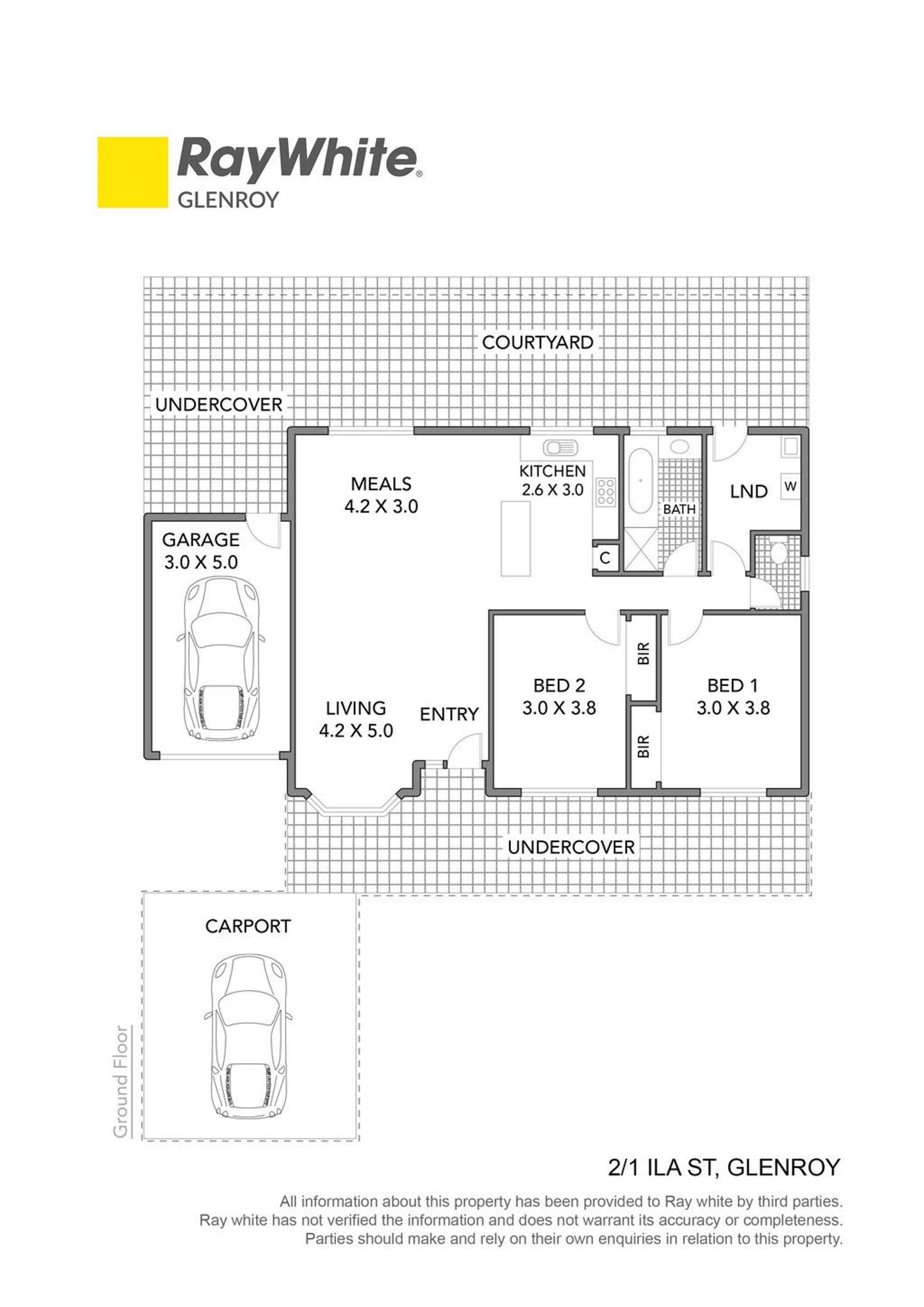 Floorplan of Homely villa listing, 2/1 Ila Street, Glenroy VIC 3046