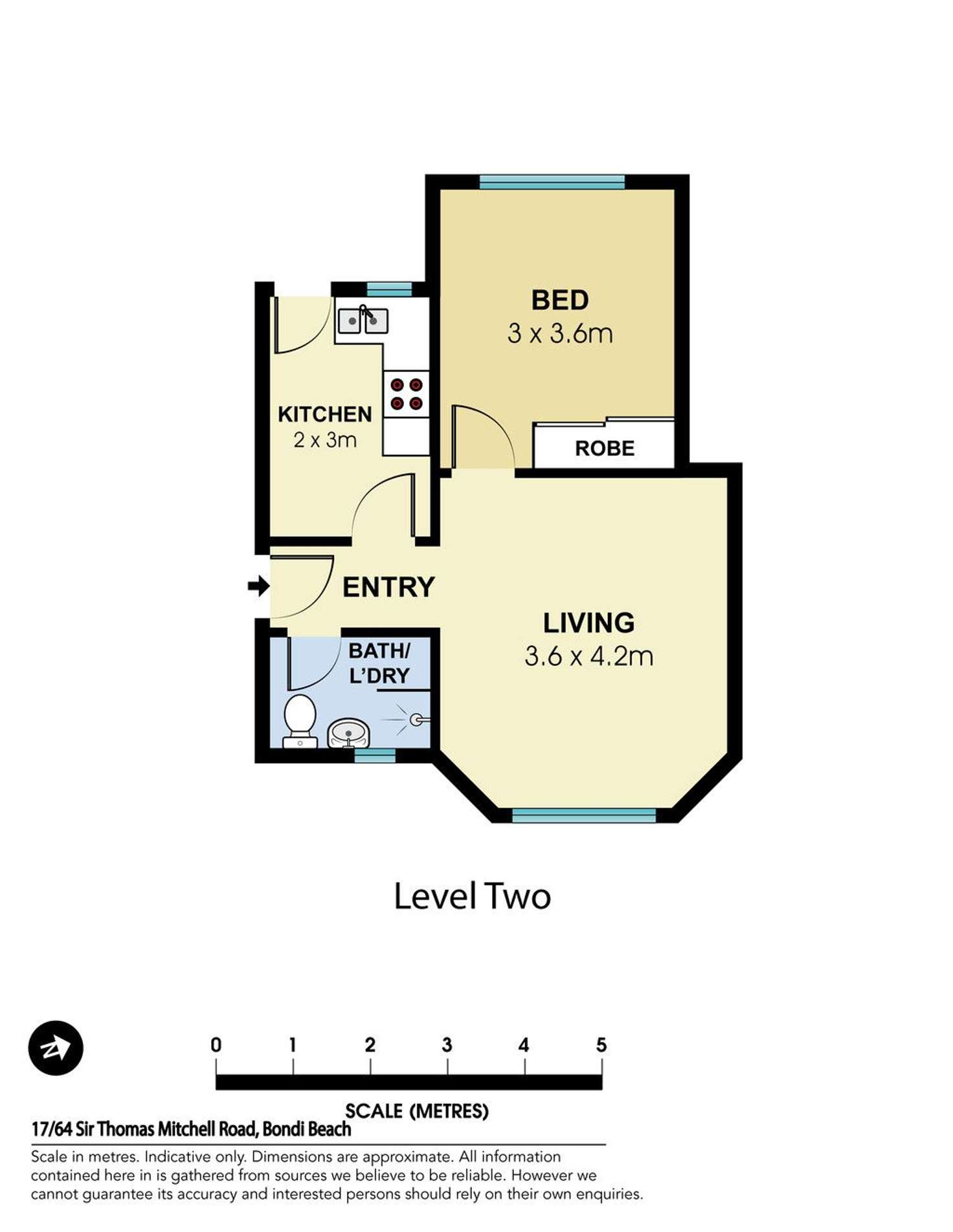 Floorplan of Homely apartment listing, 17/64 Sir Thomas Mitchell Road, Bondi Beach NSW 2026