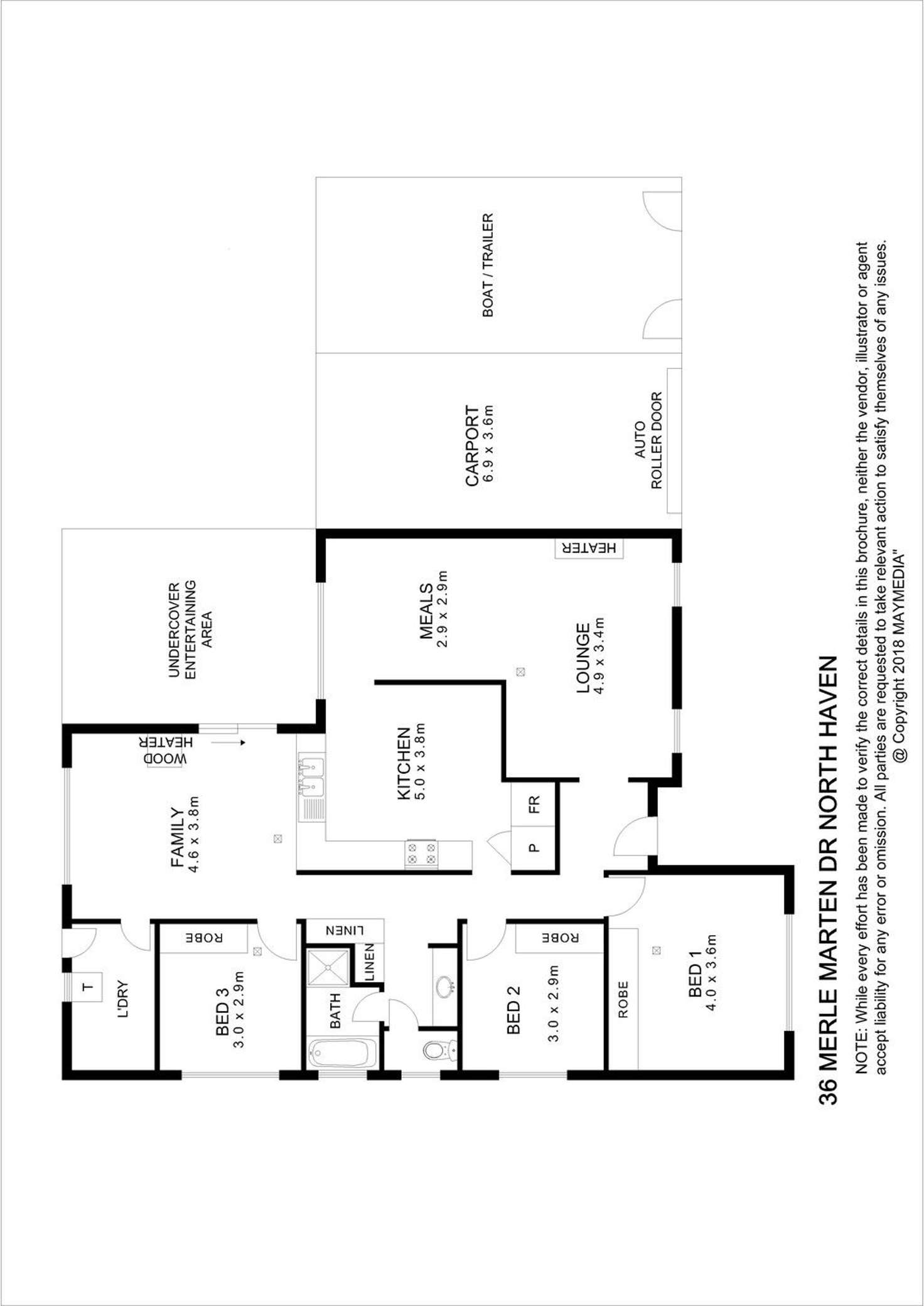 Floorplan of Homely house listing, 36 Merle Marten Drive, North Haven SA 5018