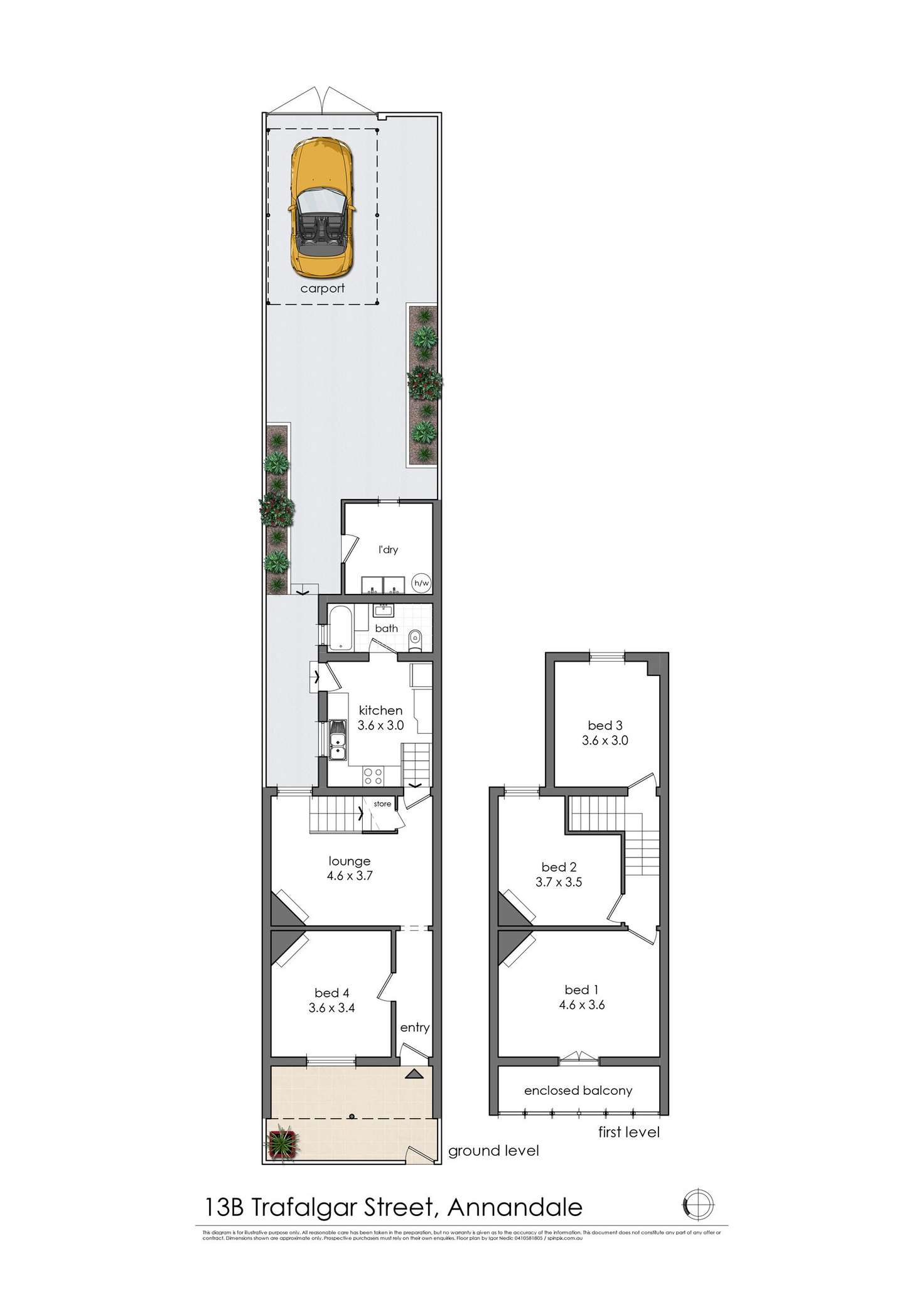 Floorplan of Homely terrace listing, 13B Trafalgar Street, Annandale NSW 2038