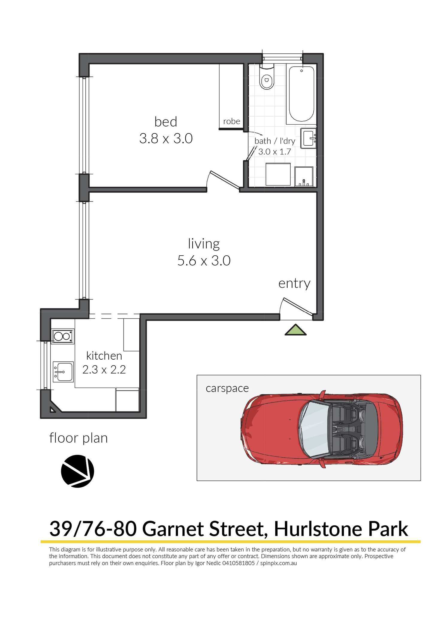 Floorplan of Homely apartment listing, 39/76-80 Garnet Street, Hurlstone Park NSW 2193