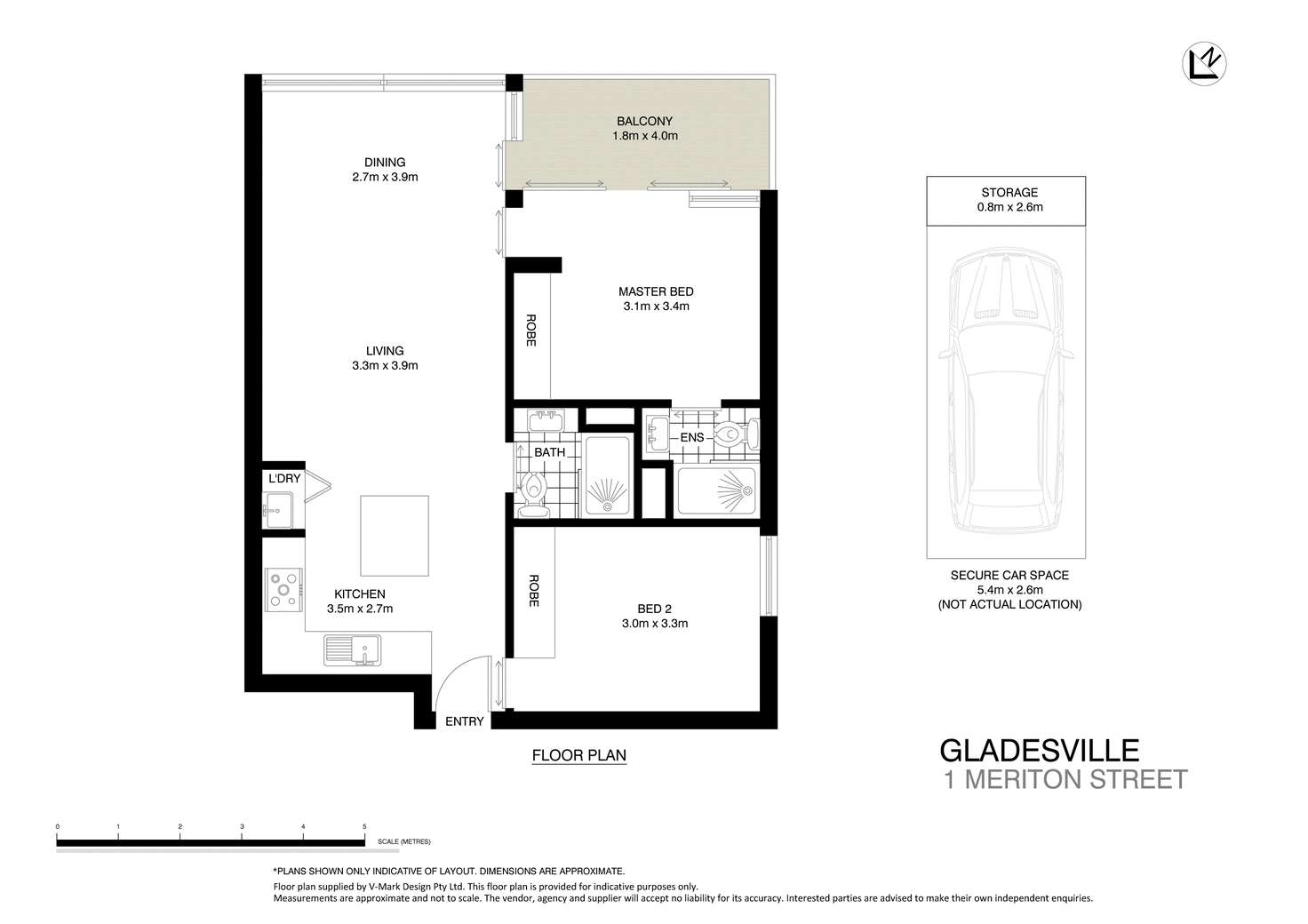 Floorplan of Homely unit listing, 1 Meriton Street, Gladesville NSW 2111