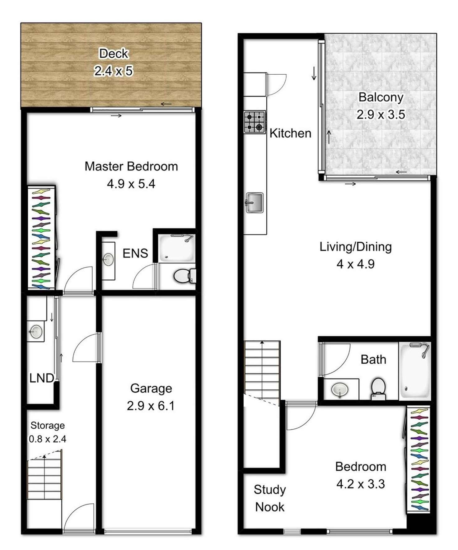 Floorplan of Homely townhouse listing, 2/27 Bowen Street, Windsor QLD 4030