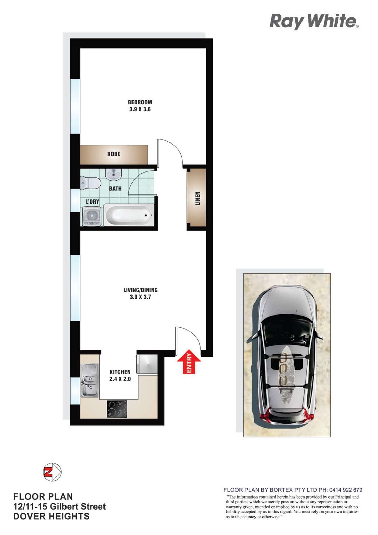Floorplan of Homely apartment listing, 12/11-15 Gilbert Street, Dover Heights NSW 2030