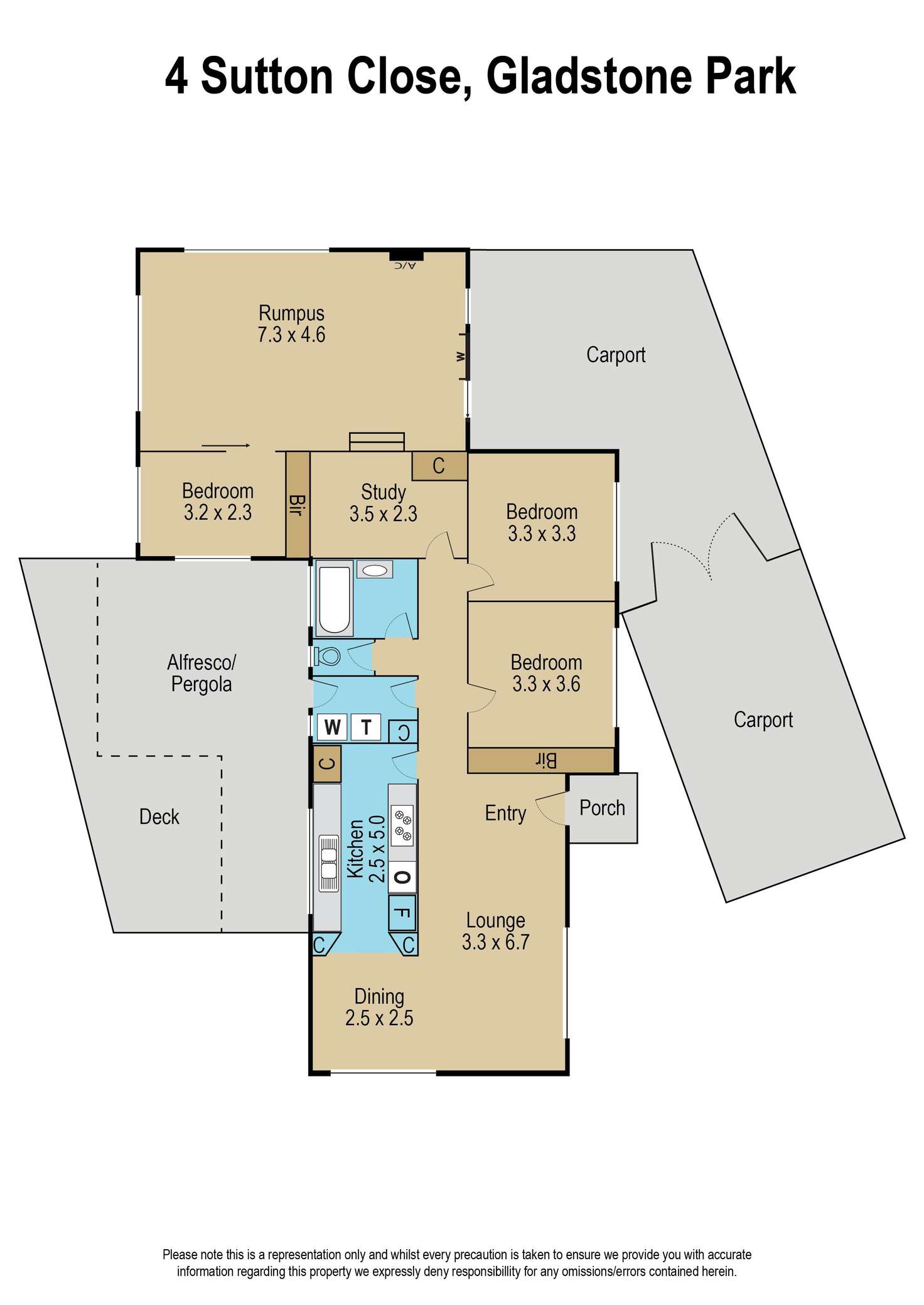 Floorplan of Homely house listing, 4 Sutton Close, Gladstone Park VIC 3043