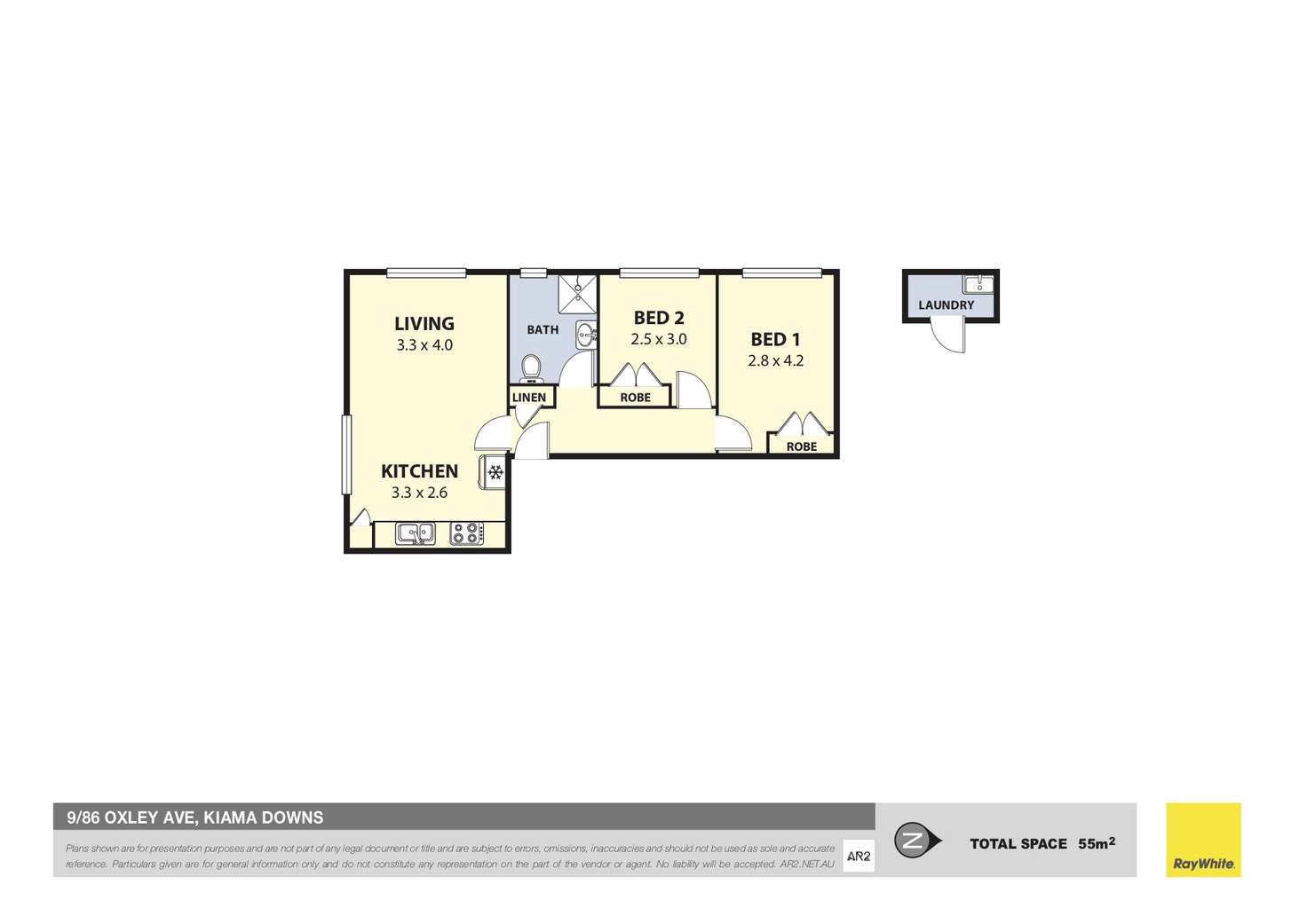 Floorplan of Homely unit listing, 9/86 Oxley Avenue, Kiama Downs NSW 2533