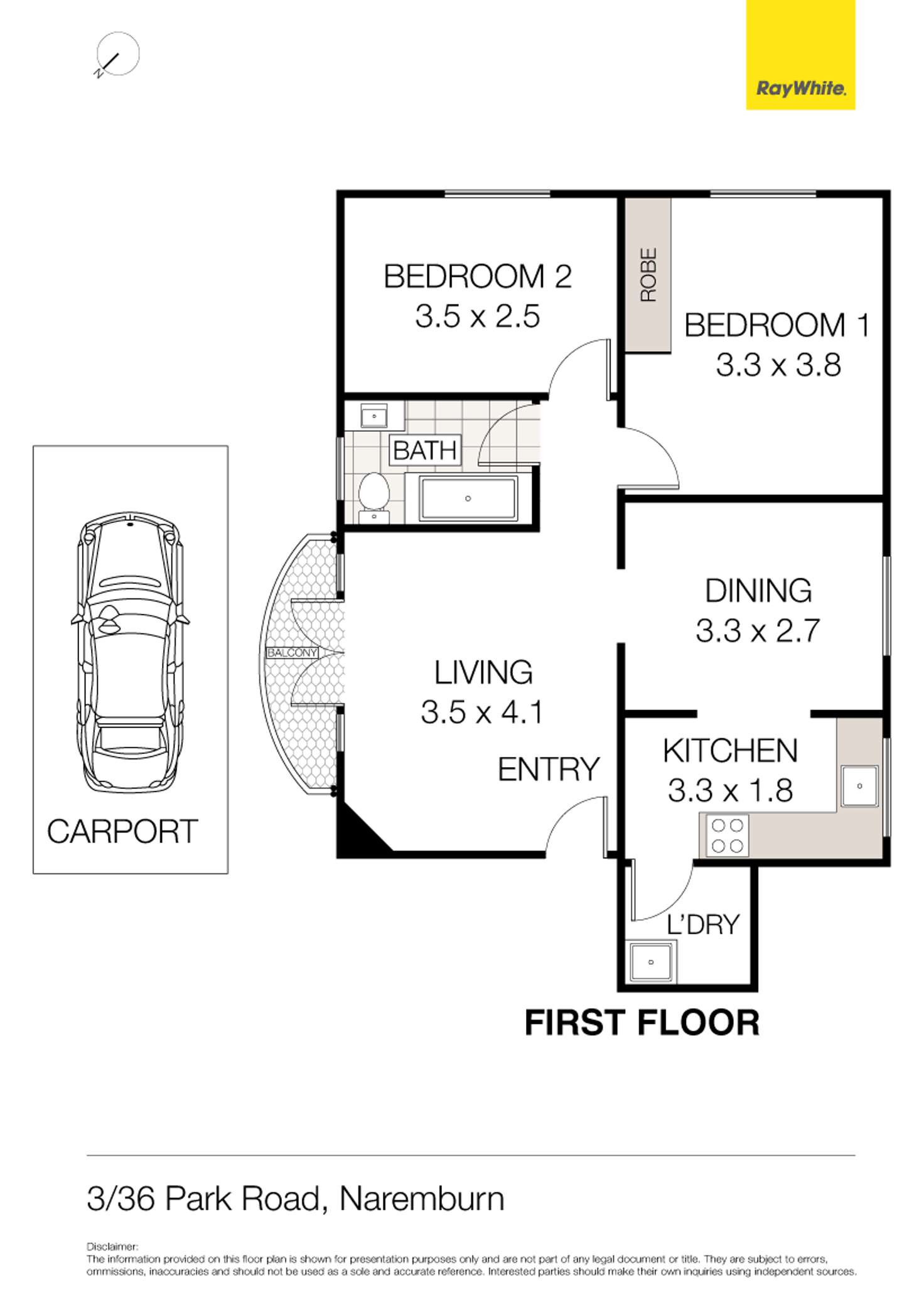 Floorplan of Homely unit listing, 3/36 Park Road, Naremburn NSW 2065