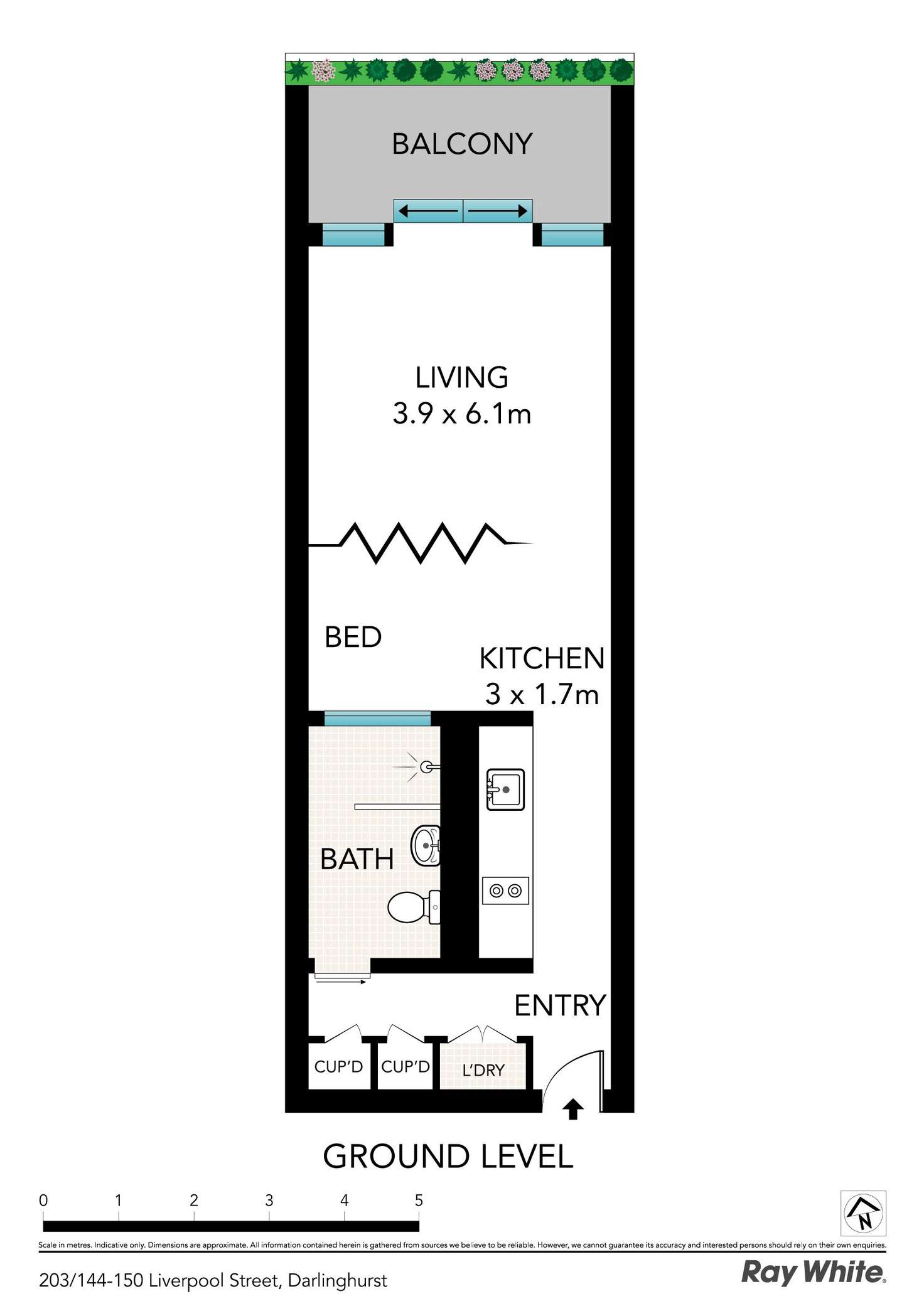 Floorplan of Homely apartment listing, 203/144-150 Liverpool Street, Darlinghurst NSW 2010