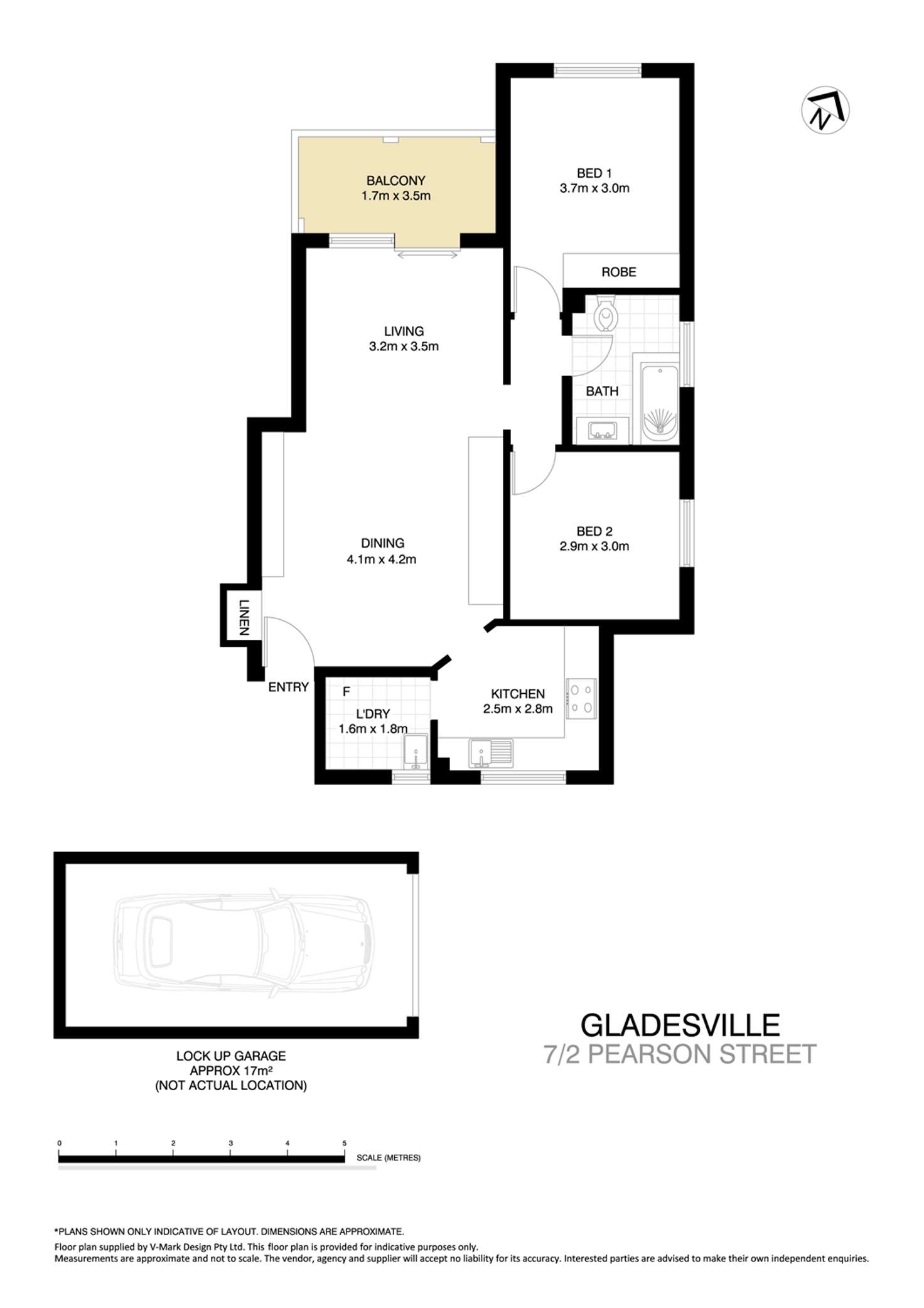 Floorplan of Homely unit listing, 7/2 Pearson Street, Gladesville NSW 2111