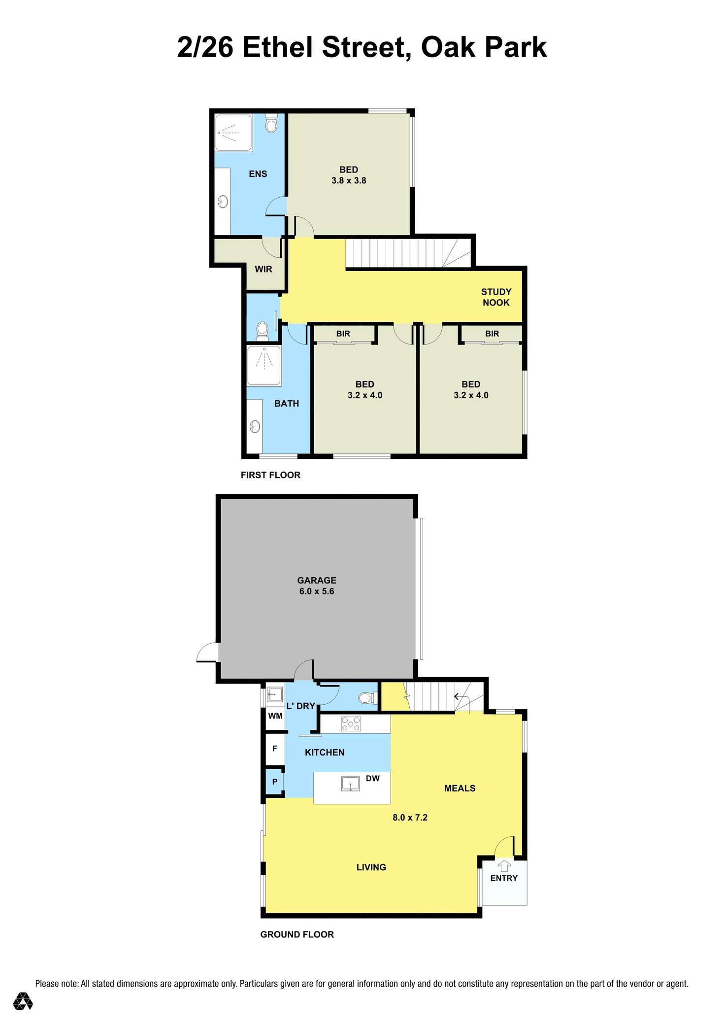 Floorplan of Homely townhouse listing, 2&3/26 Ethel Street, Oak Park VIC 3046