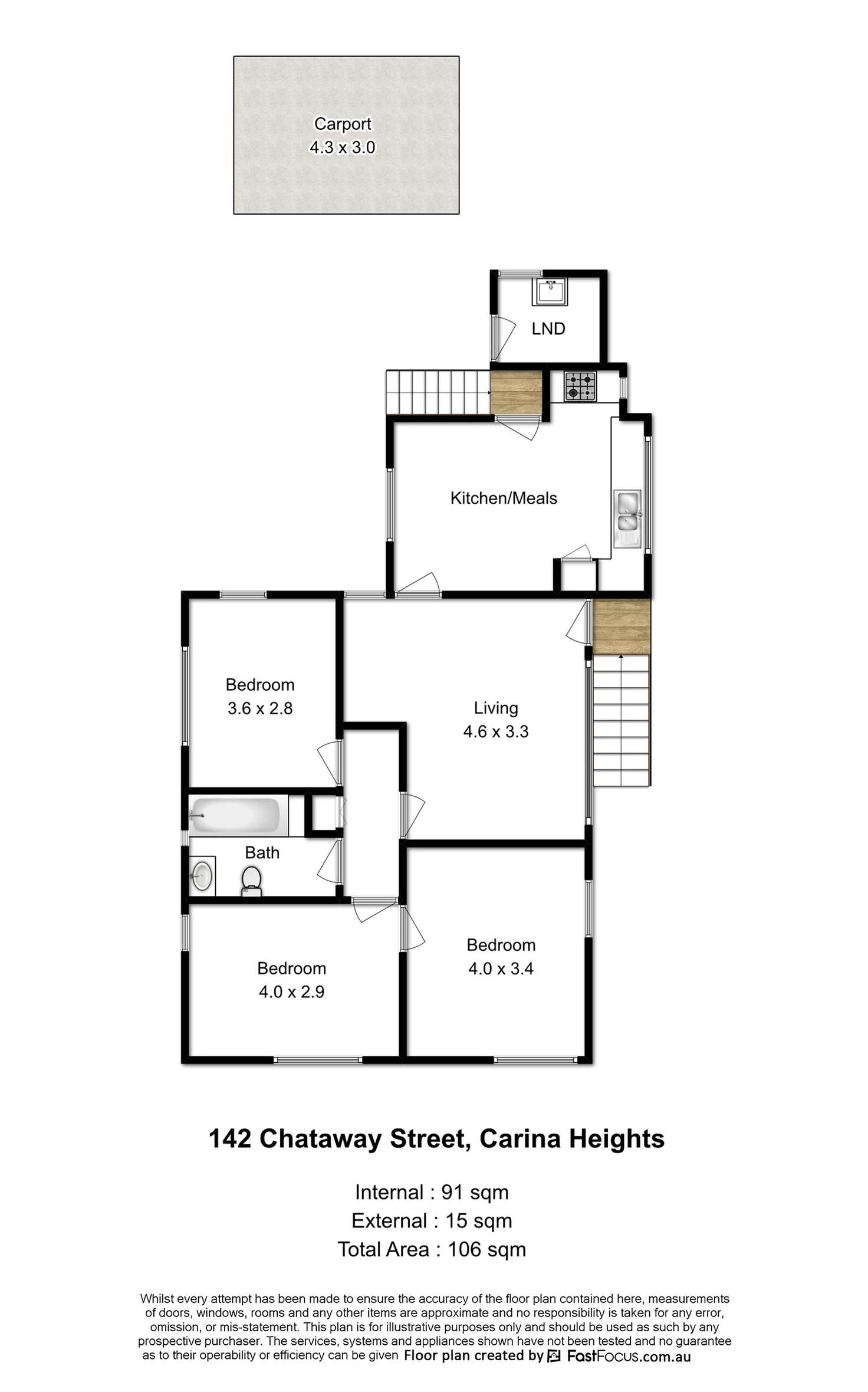 Floorplan of Homely house listing, 142 Chataway Street, Carina Heights QLD 4152