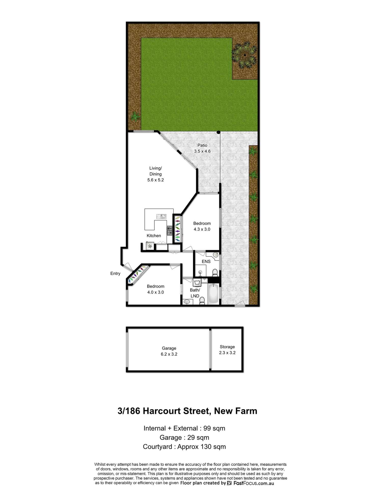 Floorplan of Homely apartment listing, 3/186 Harcourt Street, New Farm QLD 4005