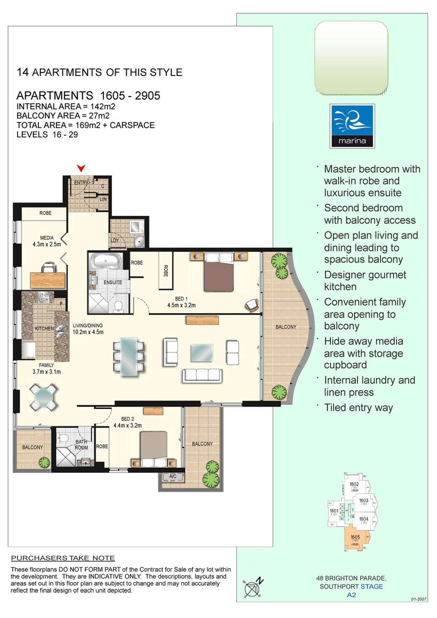 Floorplan of Homely apartment listing, 2105/4 Como Crescent, Southport QLD 4215