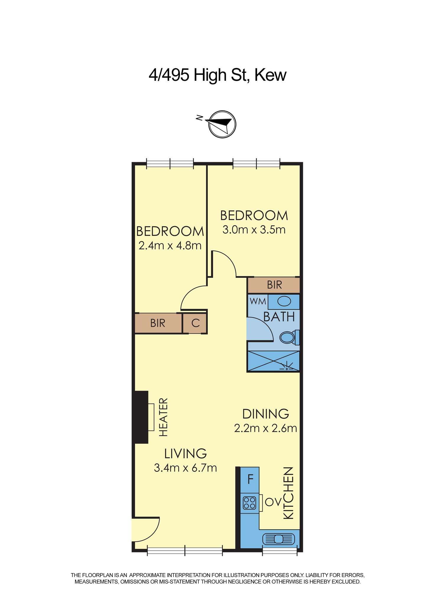 Floorplan of Homely apartment listing, 4/495 High Street, Kew VIC 3101