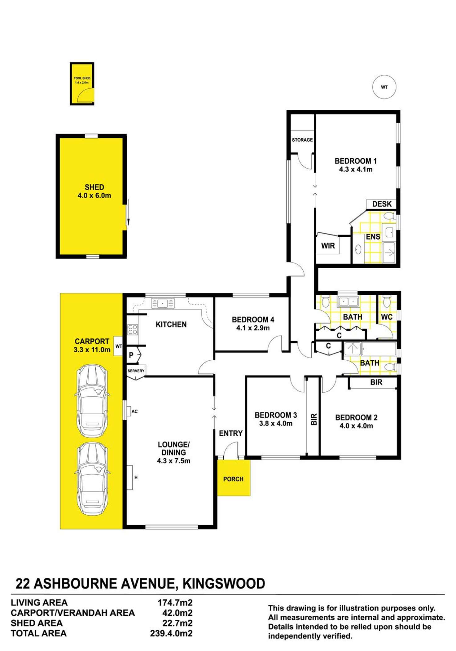 Floorplan of Homely house listing, 22 Ashbourne Avenue, Kingswood SA 5062