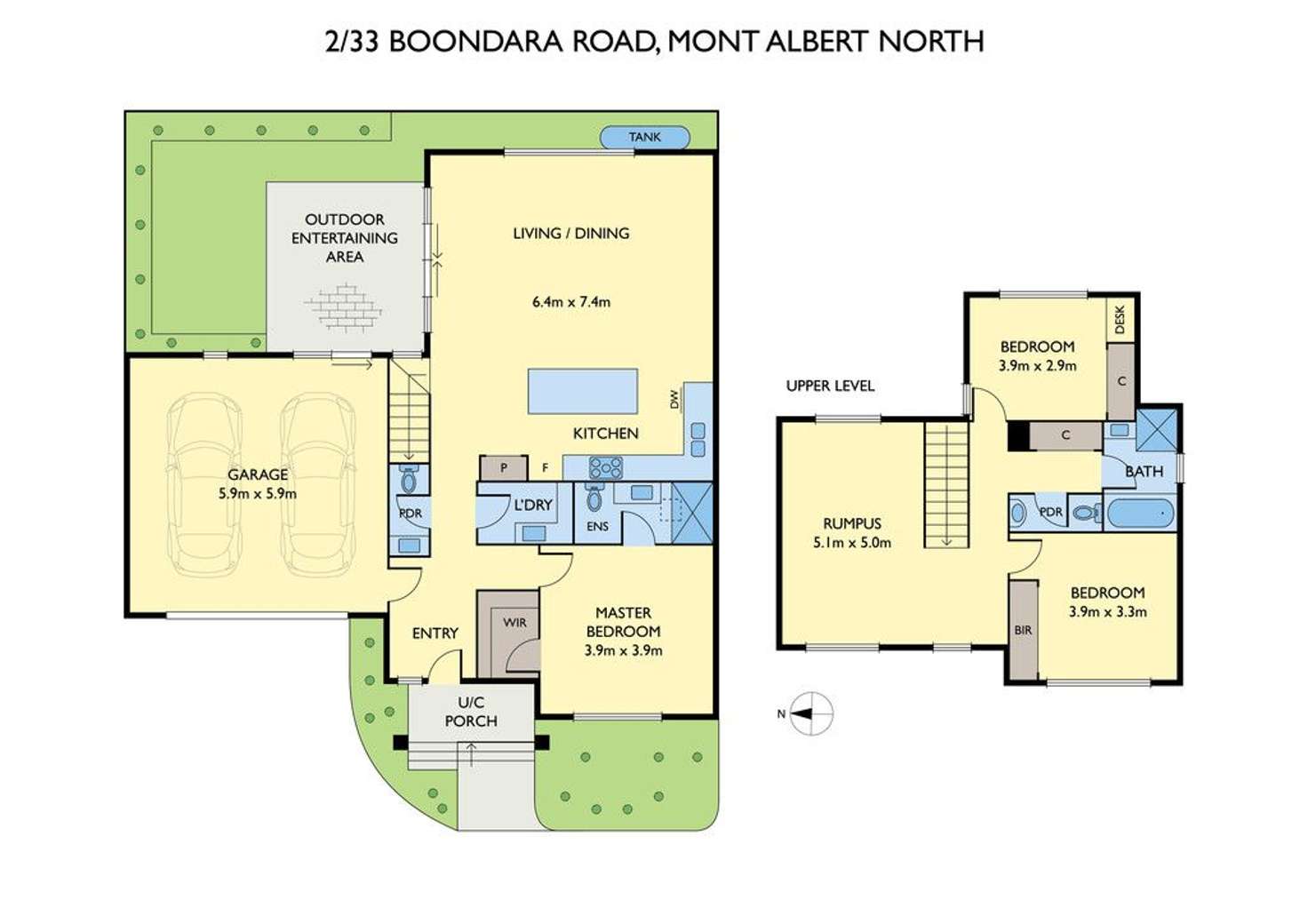 Floorplan of Homely townhouse listing, 2/33 Boondara Road, Mont Albert North VIC 3129