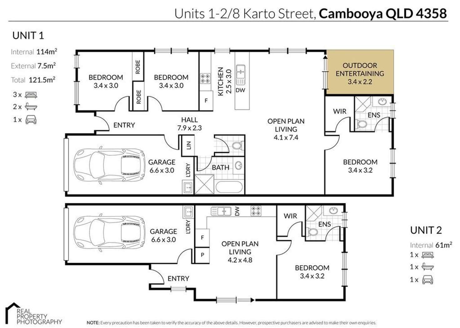 Floorplan of Homely unit listing, 1/8 Karto Street, Cambooya QLD 4358