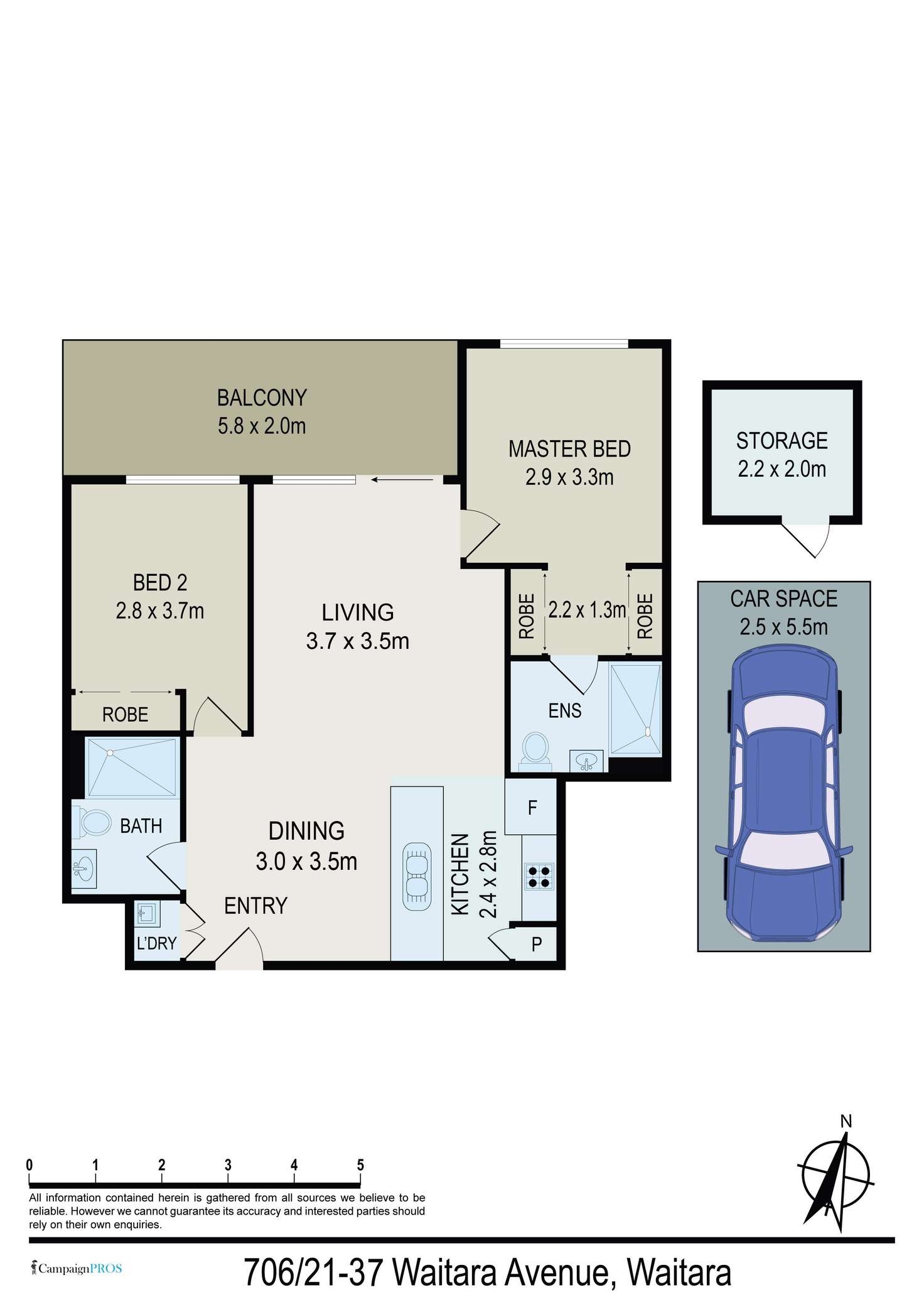 Floorplan of Homely apartment listing, 706/21-37 Waitara Avenue, Waitara NSW 2077