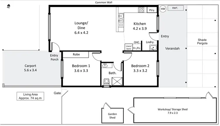 Floorplan of Homely unit listing, Unit 4, 22 Dolan Street, Cobdogla SA 5346