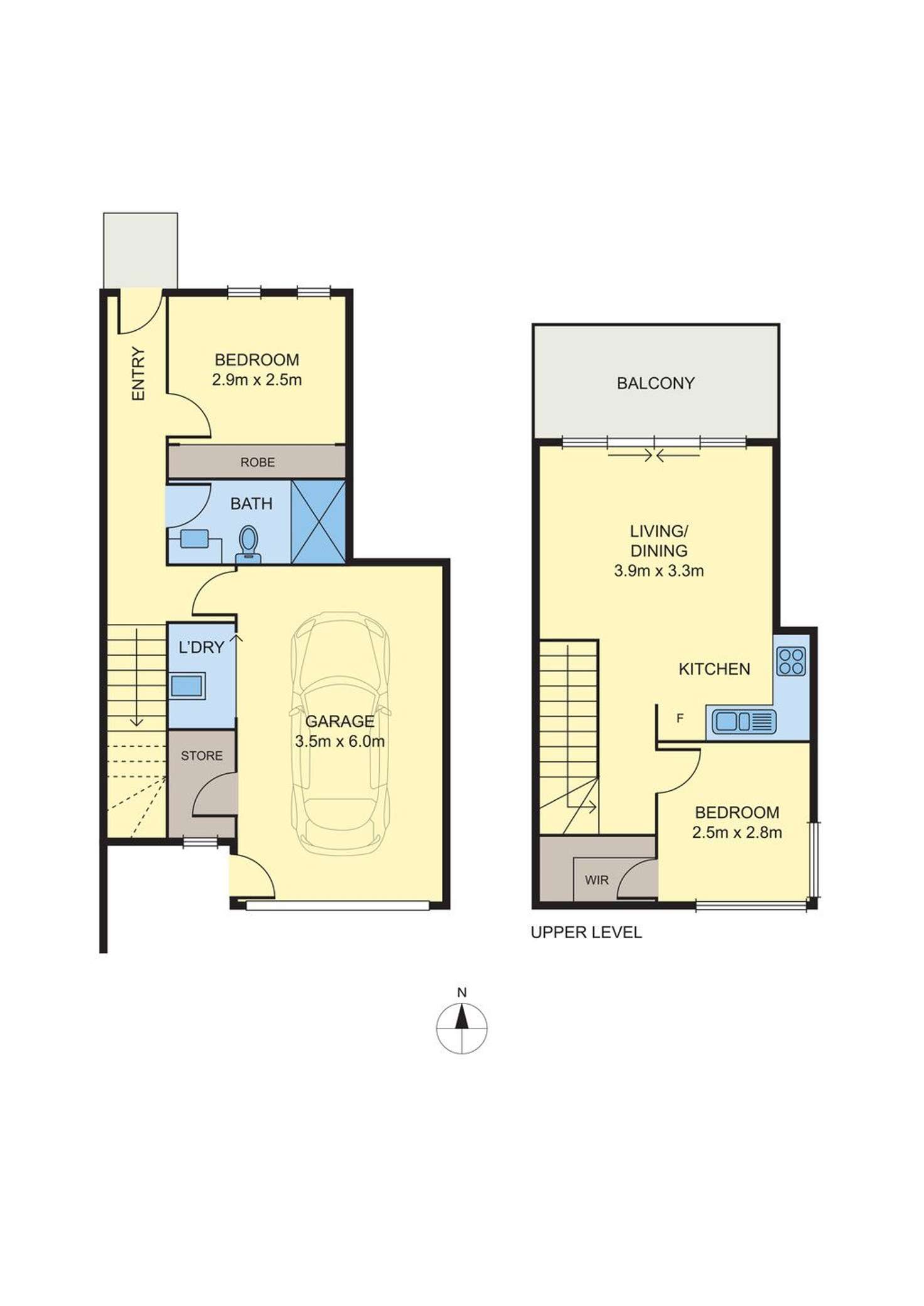 Floorplan of Homely townhouse listing, 2/38 Melville Road, Brunswick West VIC 3055