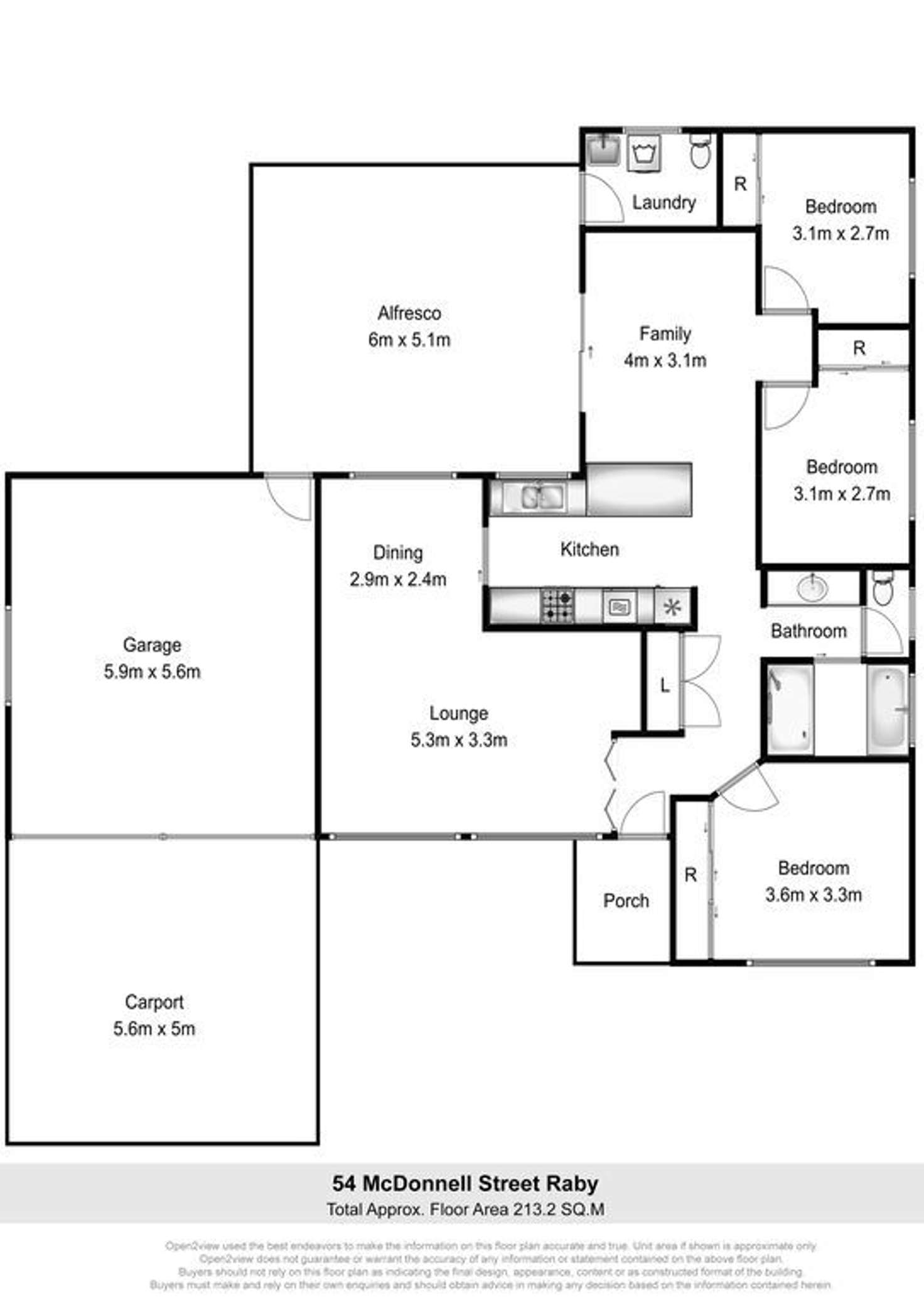 Floorplan of Homely house listing, 54 Mcdonnell Street, Raby NSW 2566