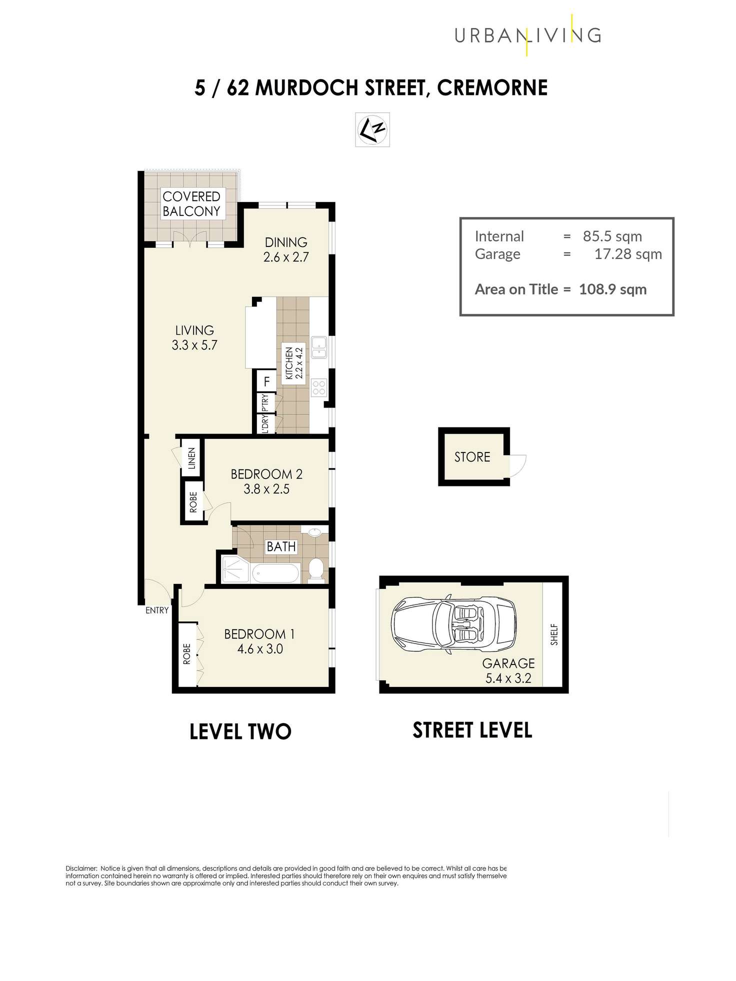 Floorplan of Homely apartment listing, 5/62 Murdoch Street, Cremorne NSW 2090