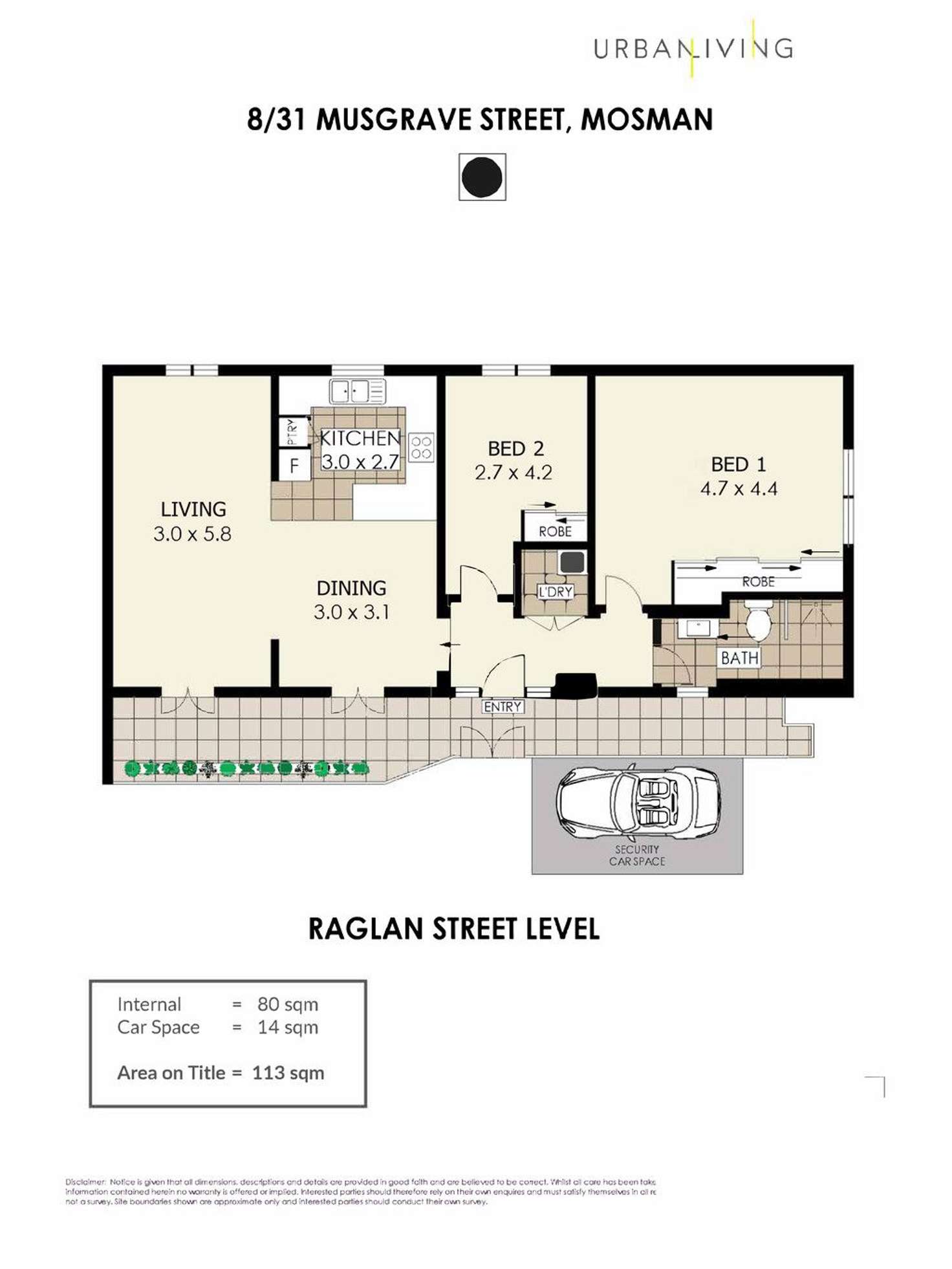 Floorplan of Homely apartment listing, 8/31 Musgrave Street, Mosman NSW 2088