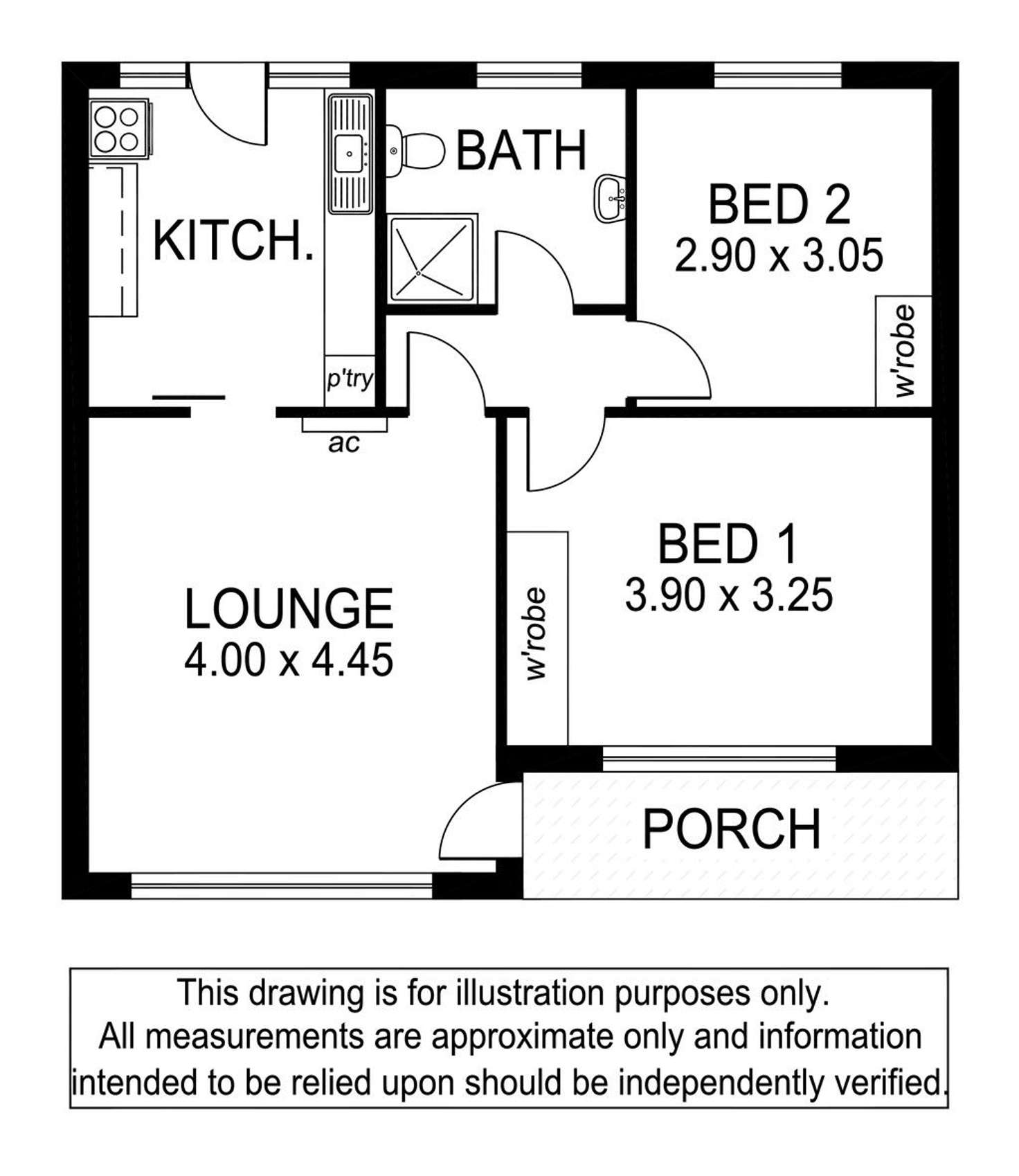 Floorplan of Homely unit listing, 2/3 Letchford Street, Bedford Park SA 5042