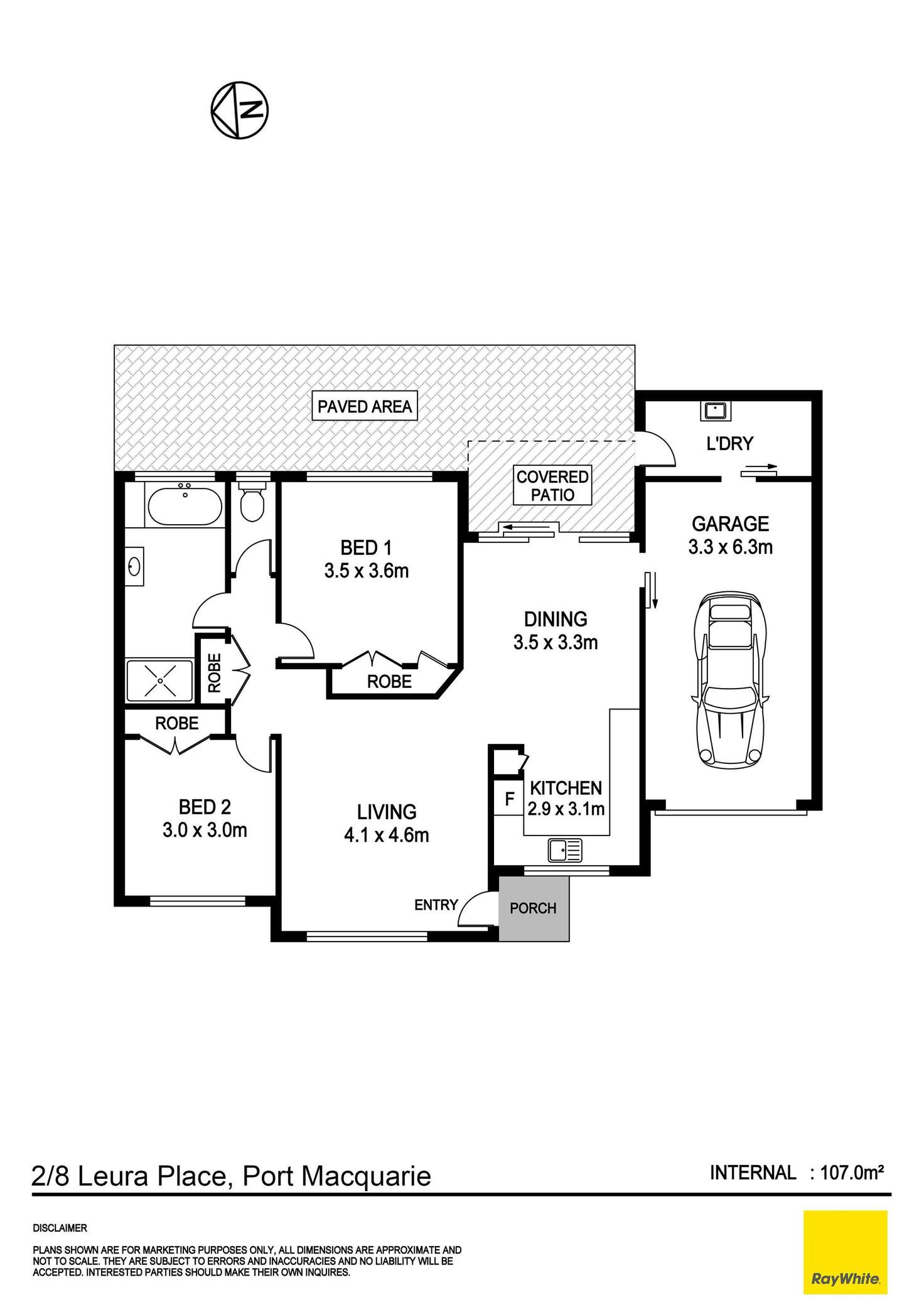 Floorplan of Homely villa listing, 2/8 Leura Place, Port Macquarie NSW 2444