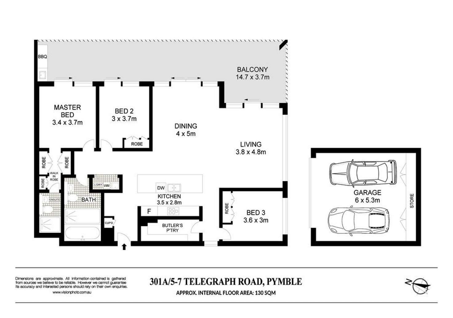 Floorplan of Homely unit listing, 301A/5-7 Telegraph Road, Pymble NSW 2073