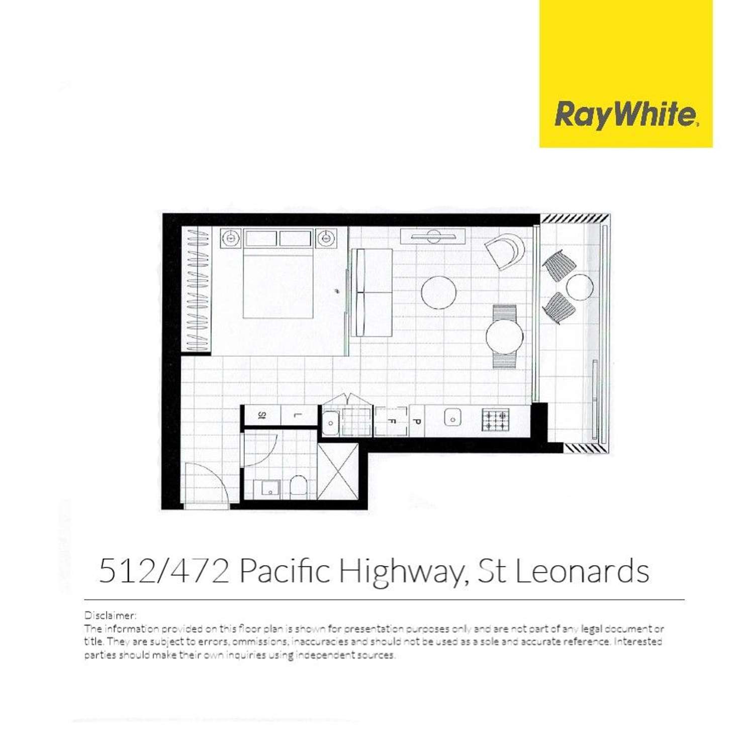 Floorplan of Homely unit listing, 512/472 Pacific Highway, St Leonards NSW 2065