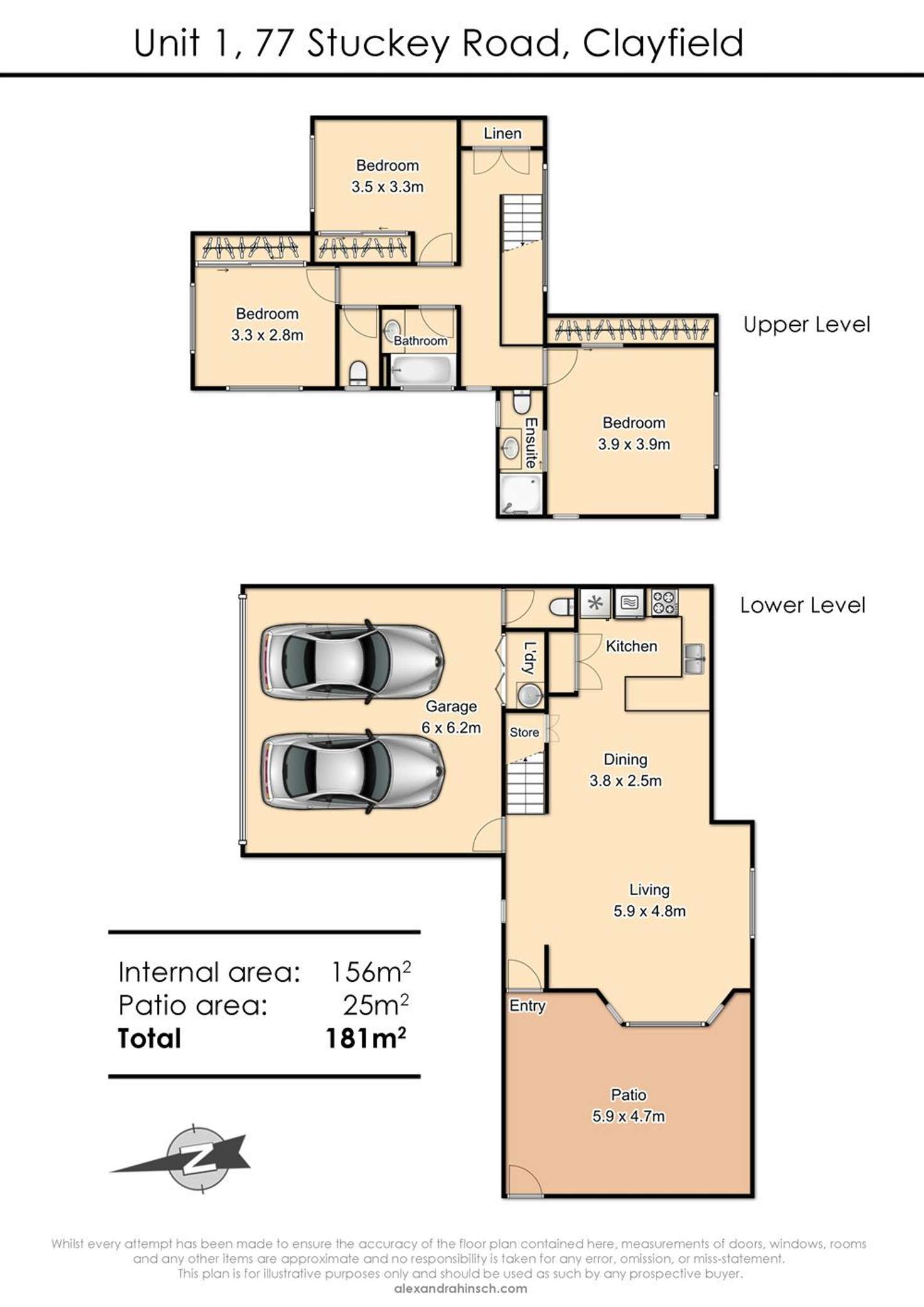 Floorplan of Homely townhouse listing, 1/77 Stuckey Road, Clayfield QLD 4011