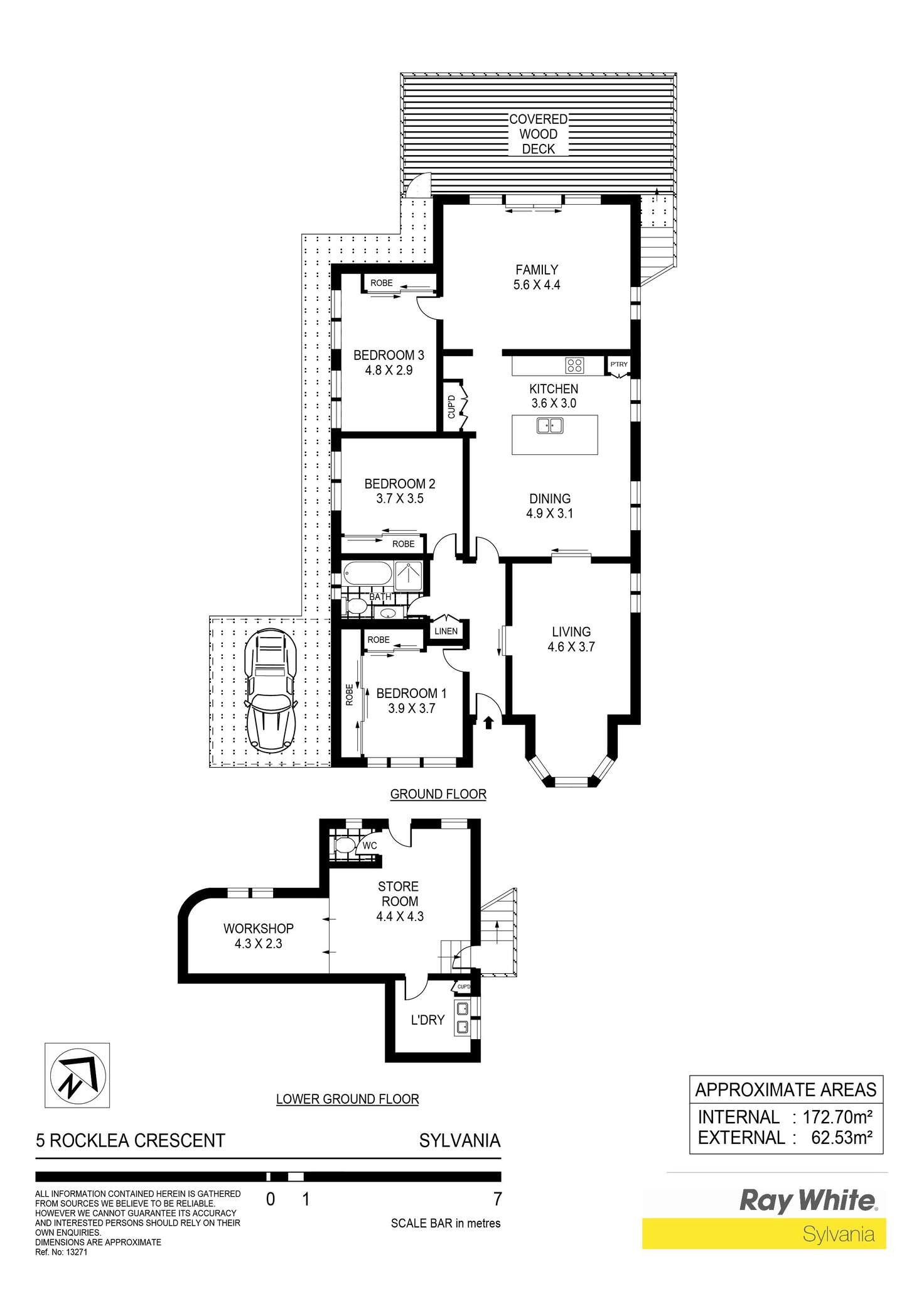 Floorplan of Homely house listing, 5 Rocklea Crescent, Sylvania NSW 2224