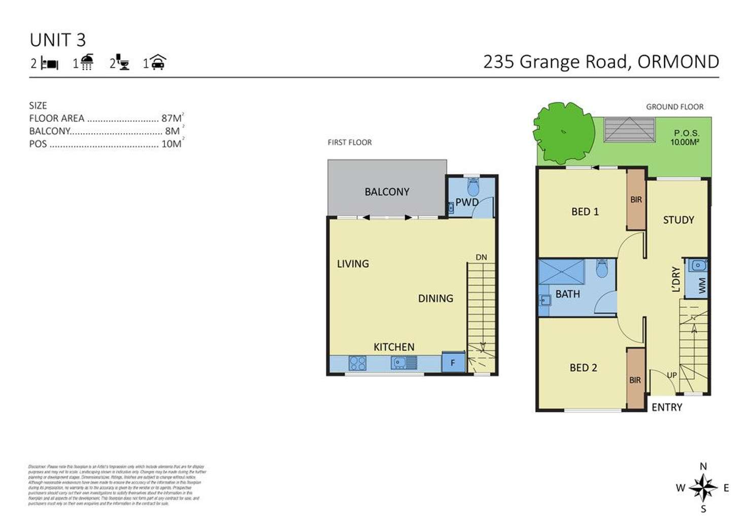 Floorplan of Homely townhouse listing, 2/235 Grange Road, Ormond VIC 3204