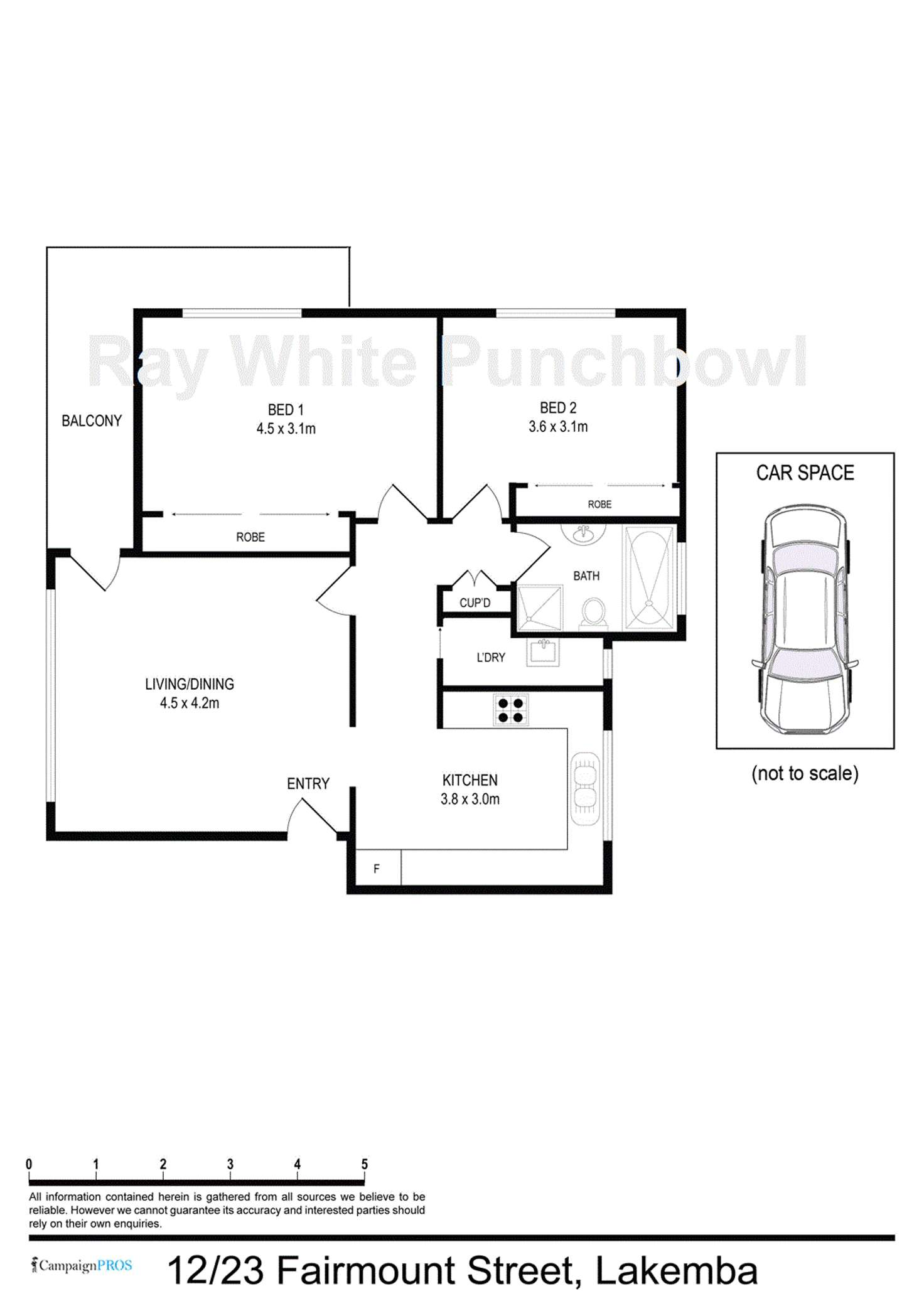 Floorplan of Homely unit listing, 12/23 Fairmount Street, Lakemba NSW 2195