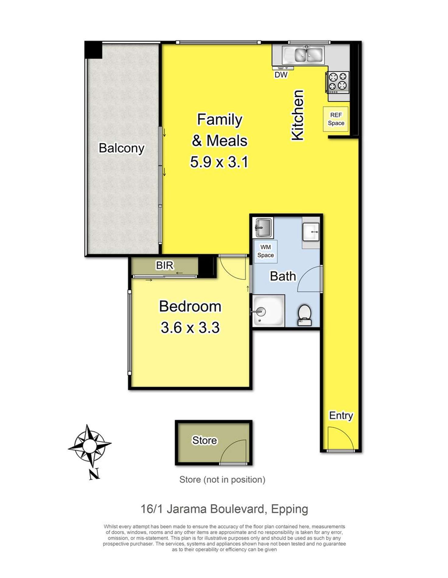 Floorplan of Homely unit listing, 16/1 Jarama Boulevard, Epping VIC 3076