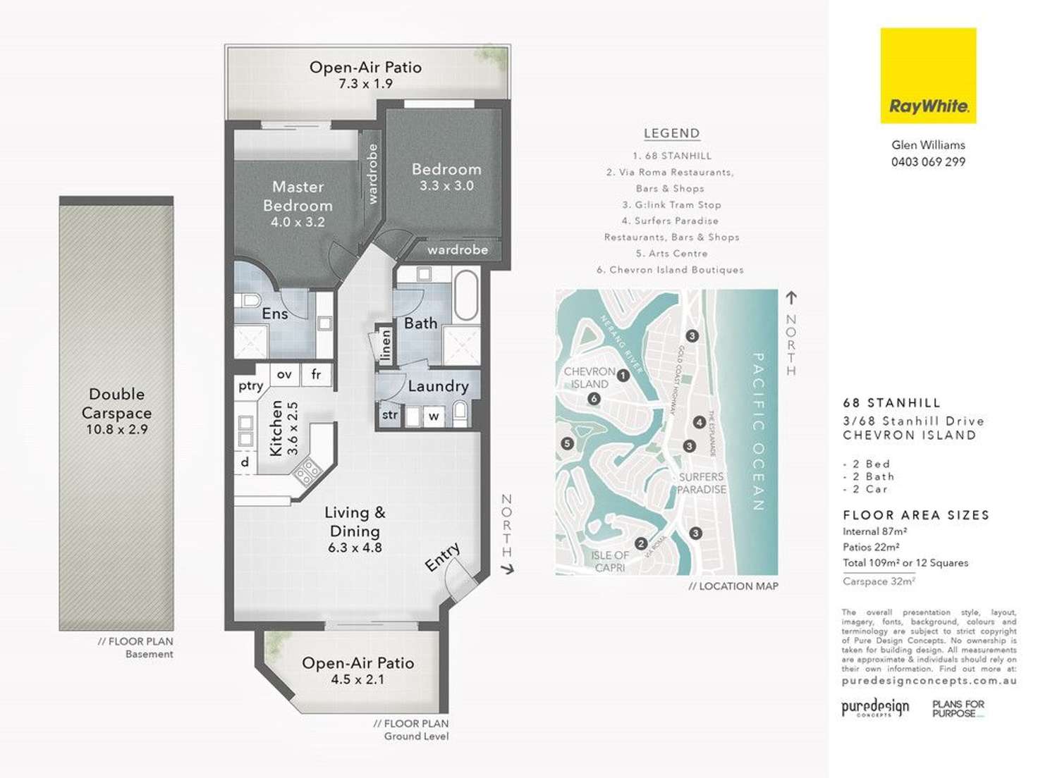 Floorplan of Homely apartment listing, 3/68 Stanhill Drive, Chevron Island QLD 4217