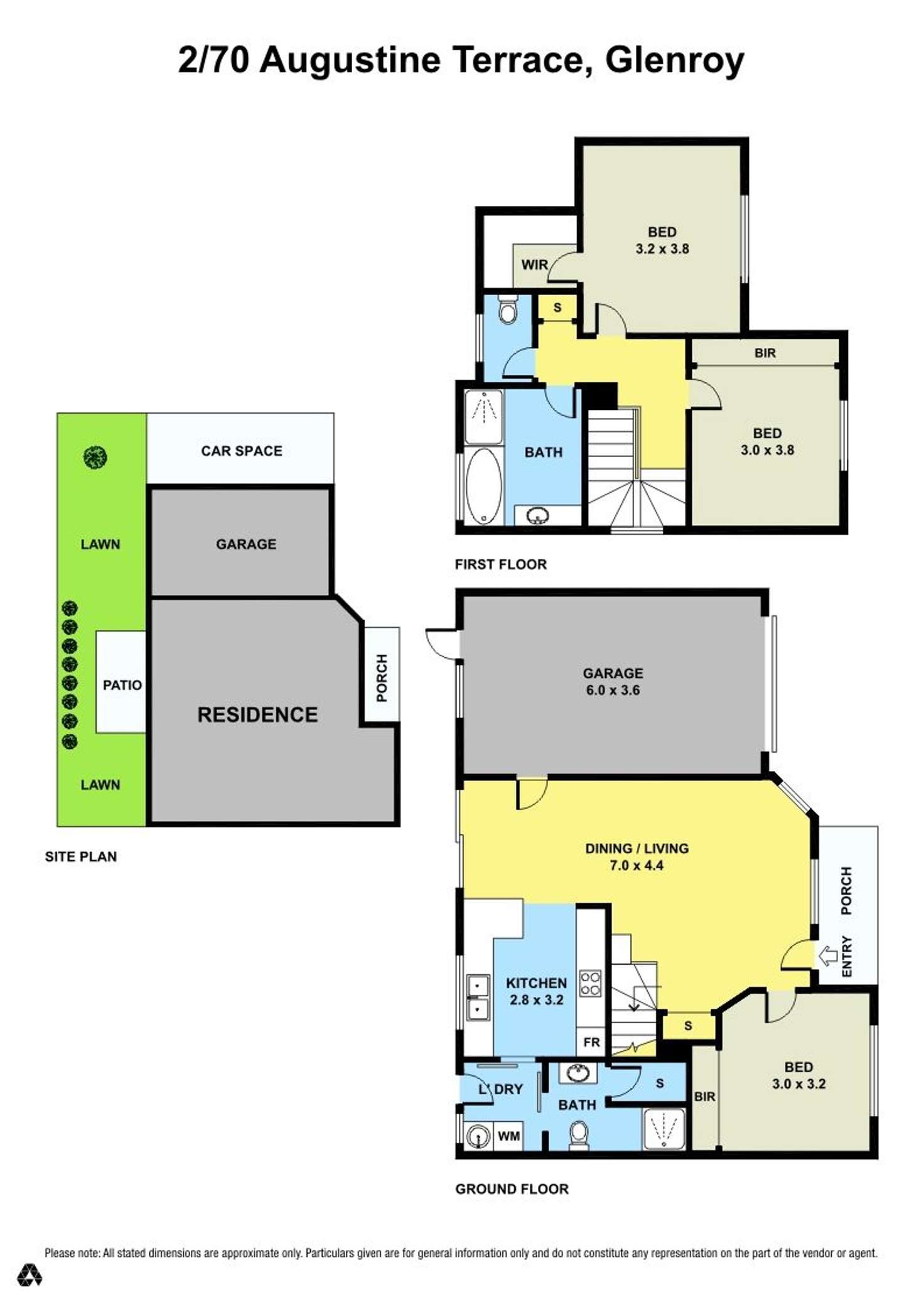 Floorplan of Homely townhouse listing, 1/70 Augustine Terrace, Glenroy VIC 3046