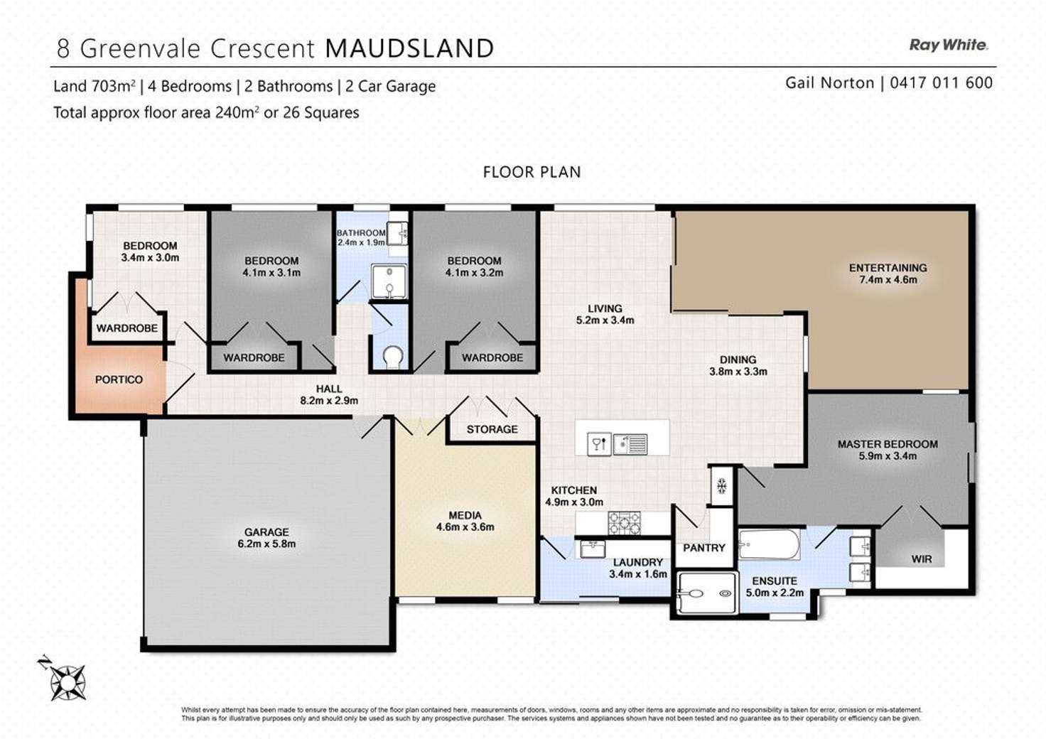 Floorplan of Homely house listing, 8 Greenvale Crescent, Maudsland QLD 4210