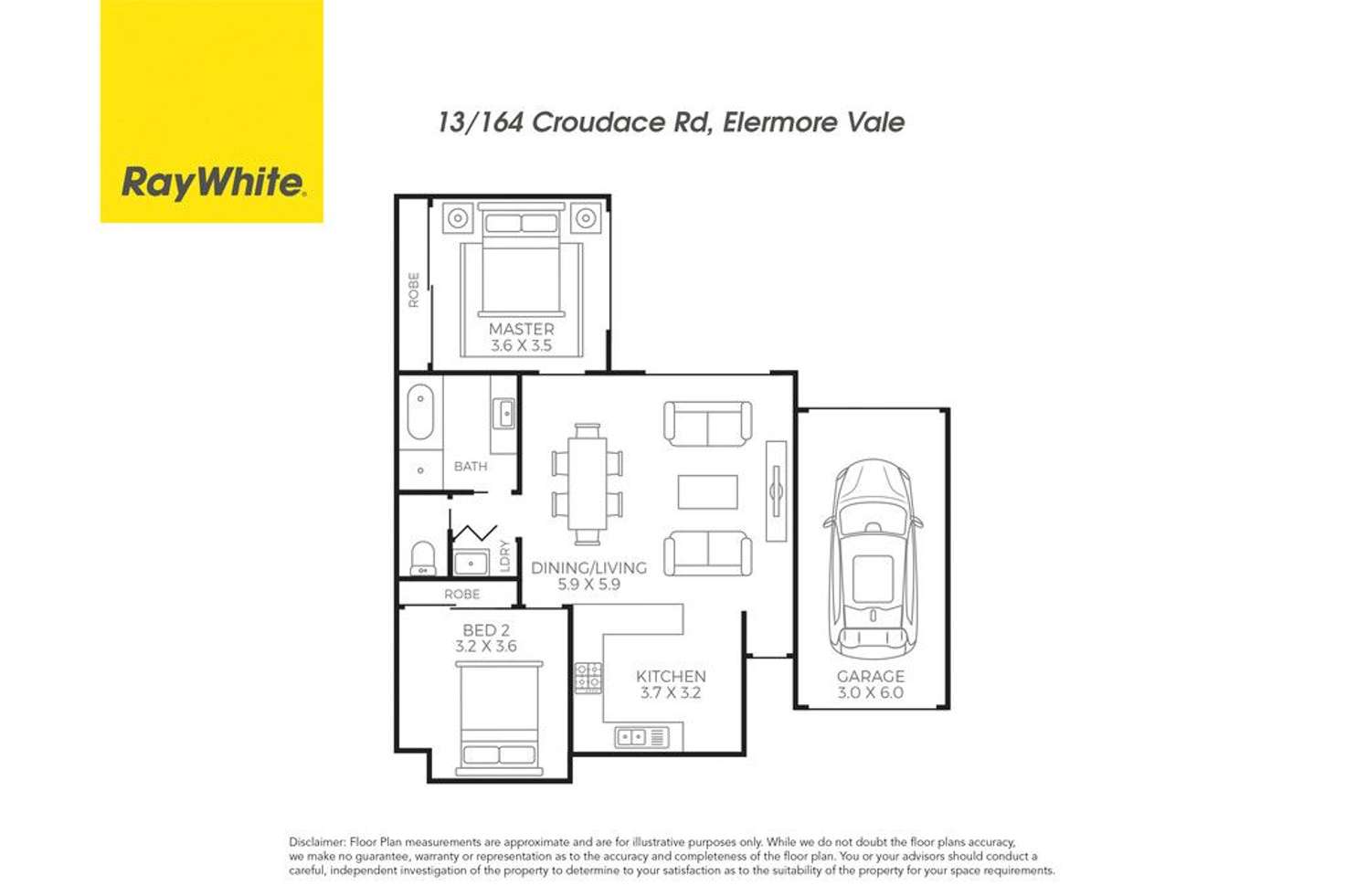 Floorplan of Homely villa listing, 13/164-166 Croudace Road, Elermore Vale NSW 2287