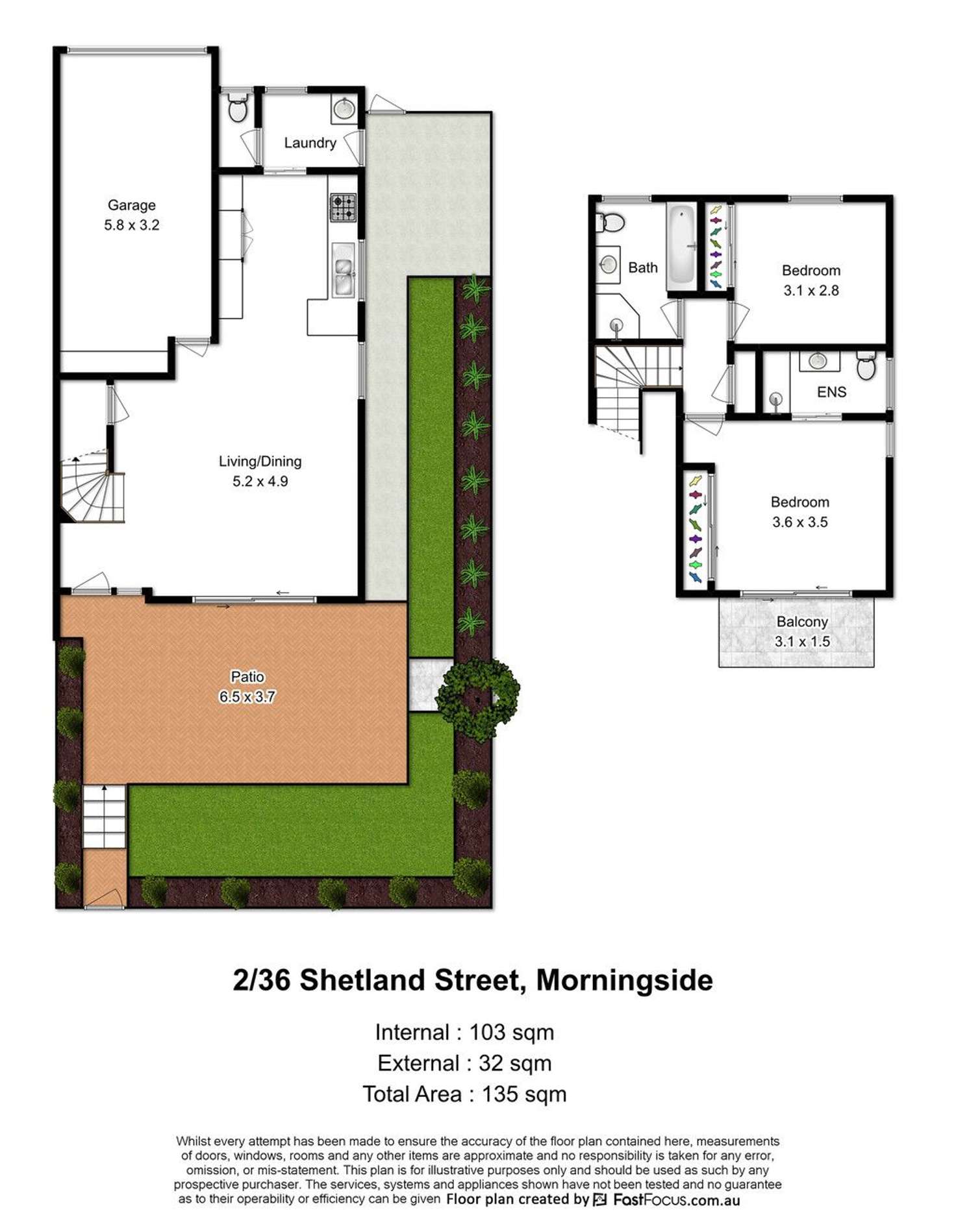 Floorplan of Homely townhouse listing, 2/36 Shetland Street, Morningside QLD 4170