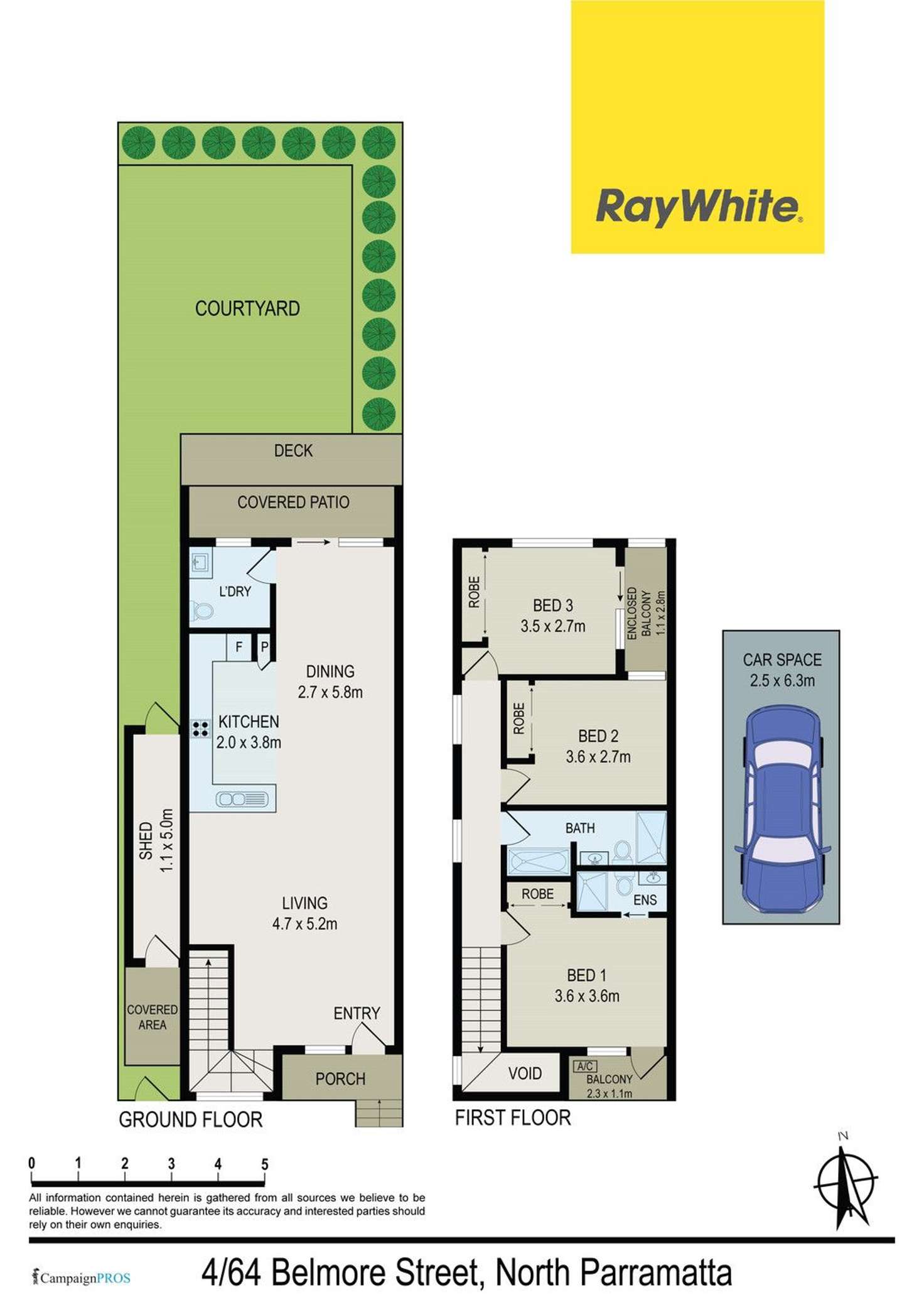 Floorplan of Homely townhouse listing, 4/64 Belmore Street, North Parramatta NSW 2151