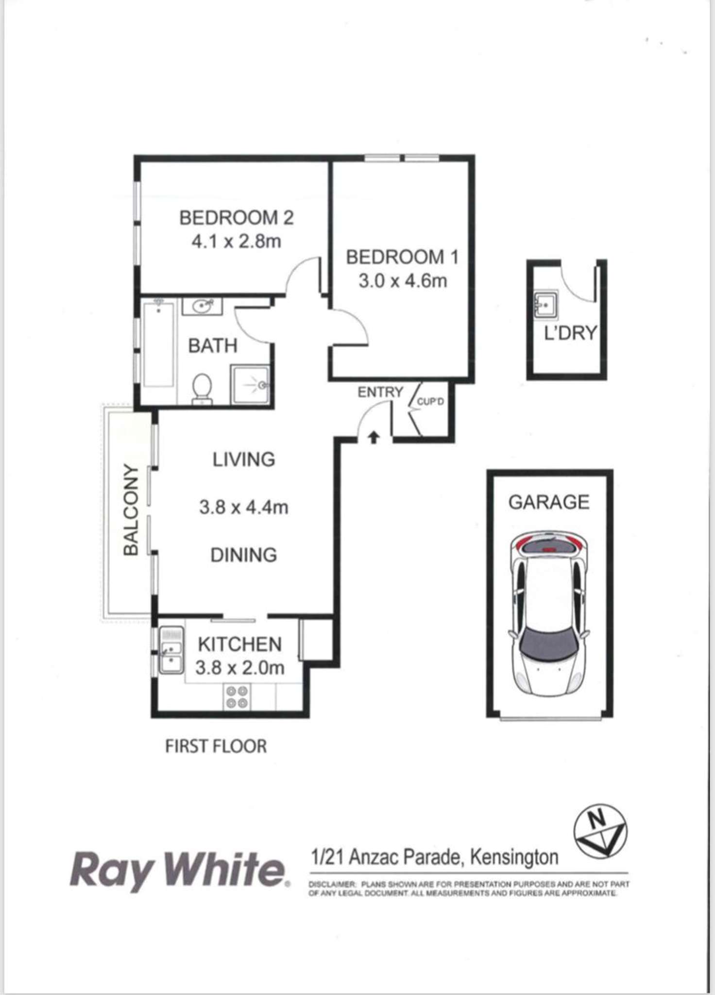 Floorplan of Homely unit listing, 1/21-23 Anzac Parade, Kensington NSW 2033