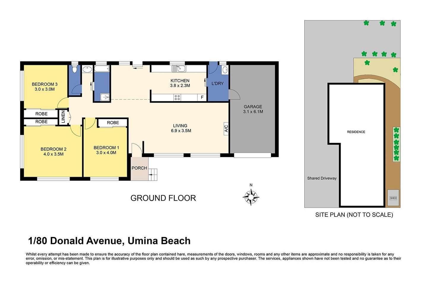 Floorplan of Homely villa listing, 1/80 Donald Avenue, Umina Beach NSW 2257