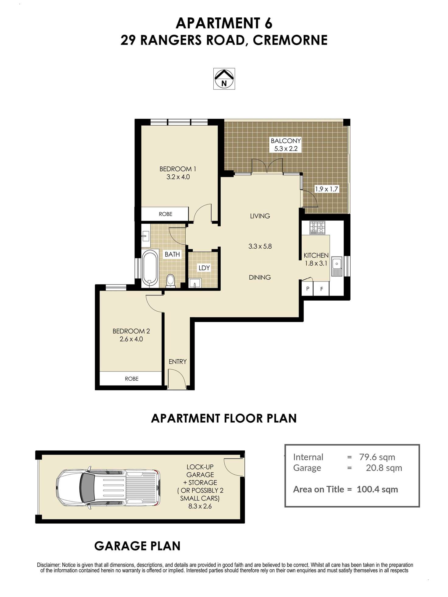 Floorplan of Homely apartment listing, 6/29 Rangers Road, Cremorne NSW 2090