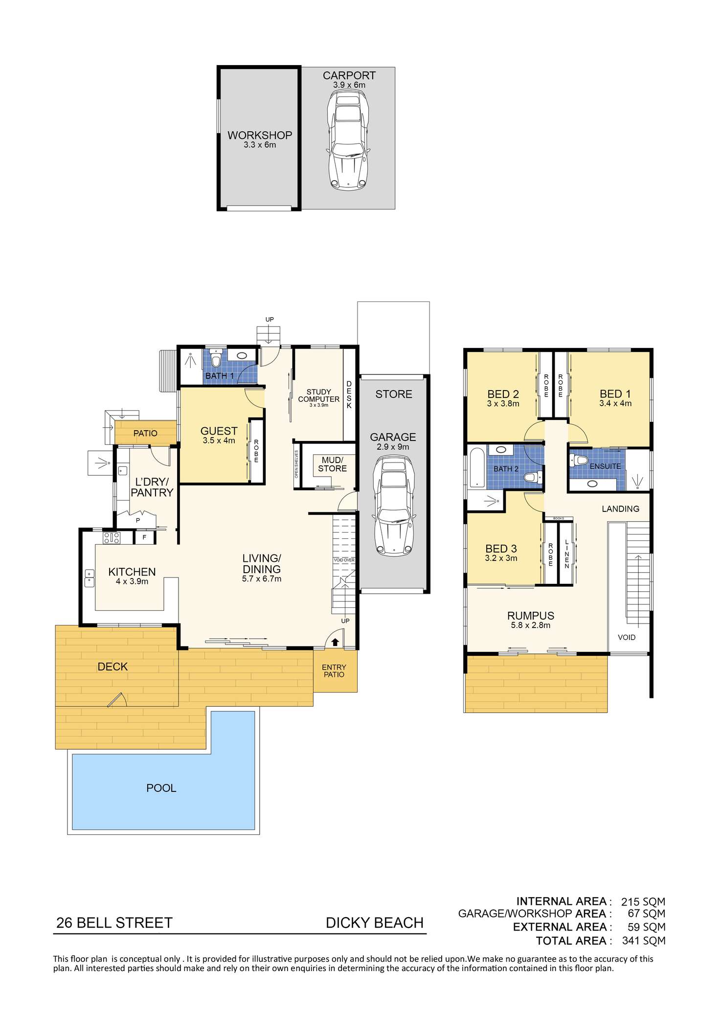 Floorplan of Homely house listing, 26 Bell Street, Dicky Beach QLD 4551