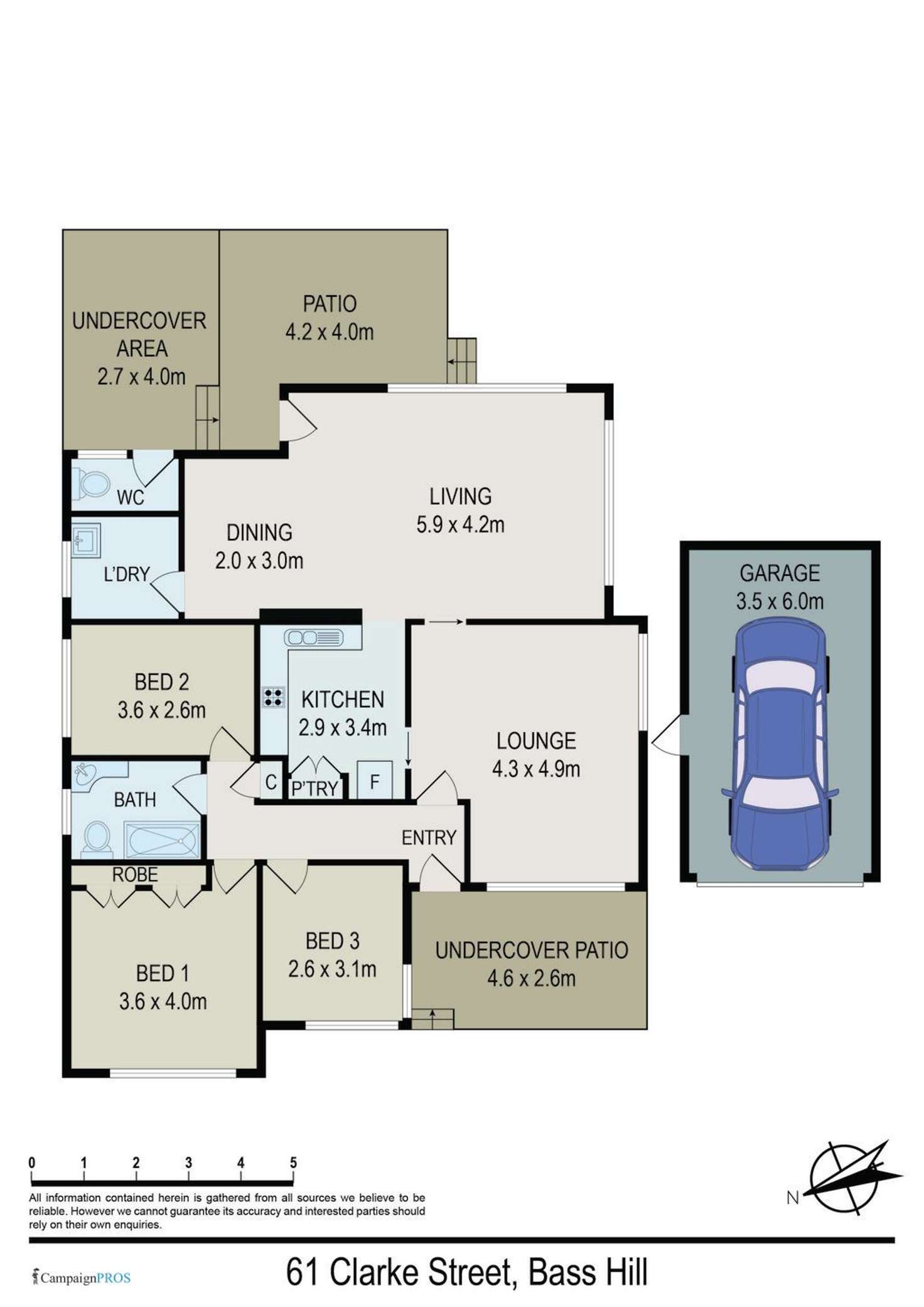 Floorplan of Homely house listing, 61 Clarke Street, Bass Hill NSW 2197
